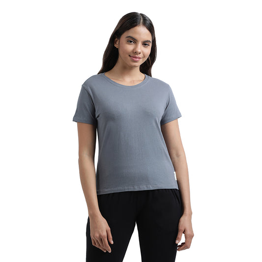 Cotton Workout Tee - Grey - Front Image