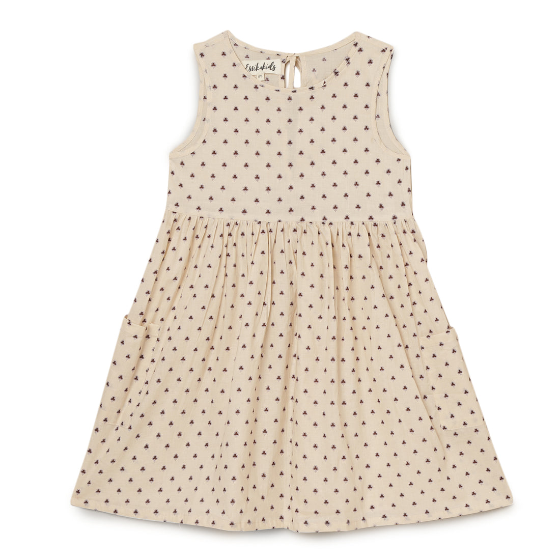 Girls Sleeveless Dress Peach -  2 yrs to 6 yrs - Front