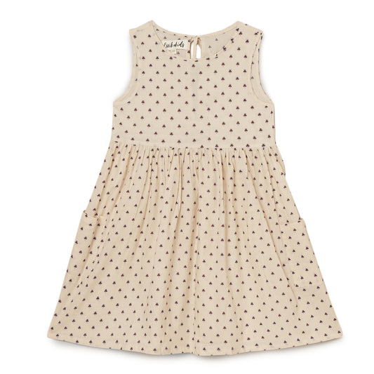 Girls Sleeveless Dress Peach -  2 yrs to 6 yrs - Front