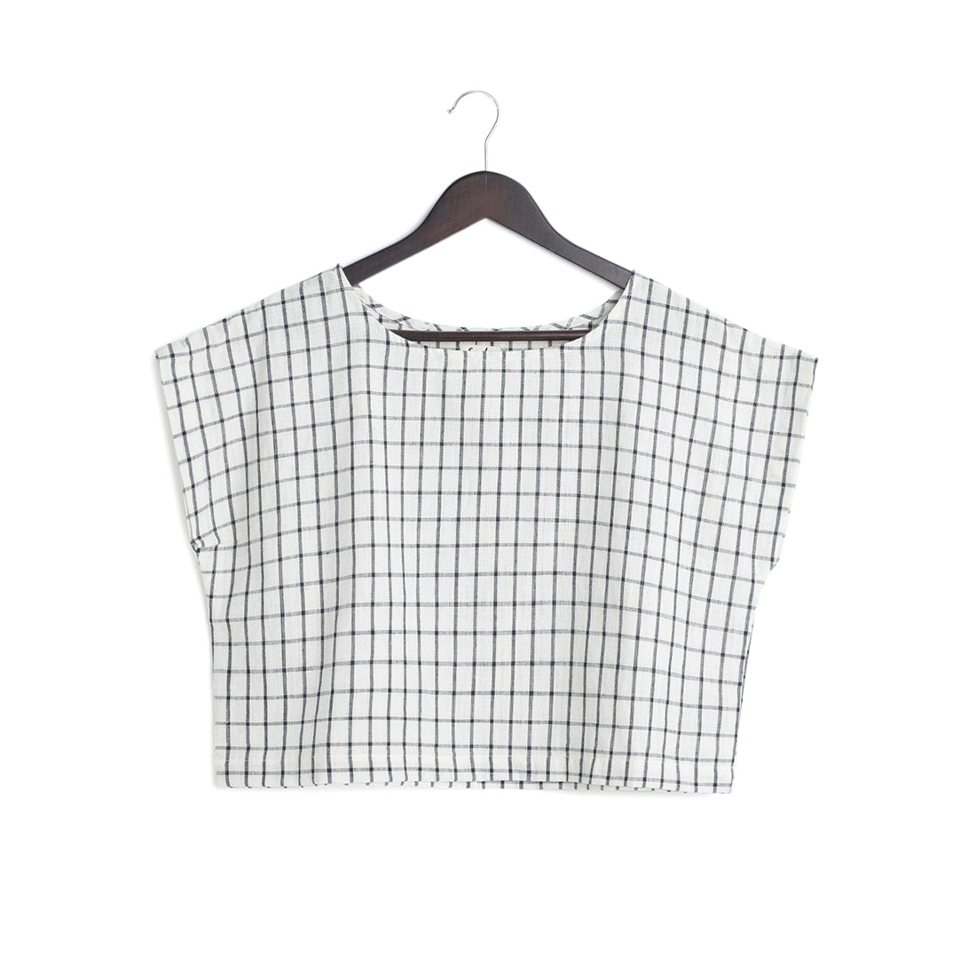 Blue Checks Box Top - Front Image