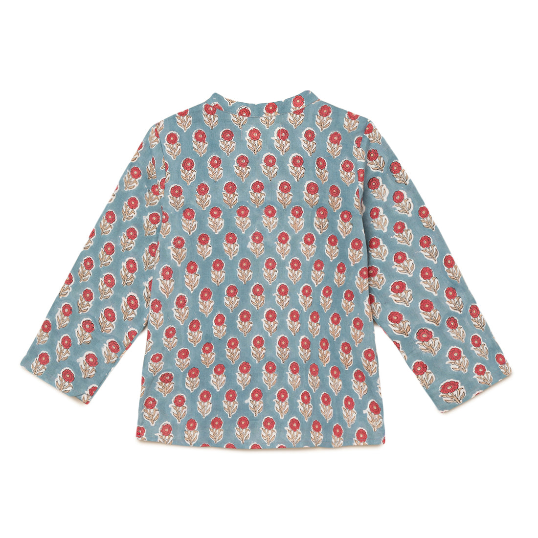 Boys Cotton Teal & Red full sleeves shirt 2 yrs to 6 yrs - Back
