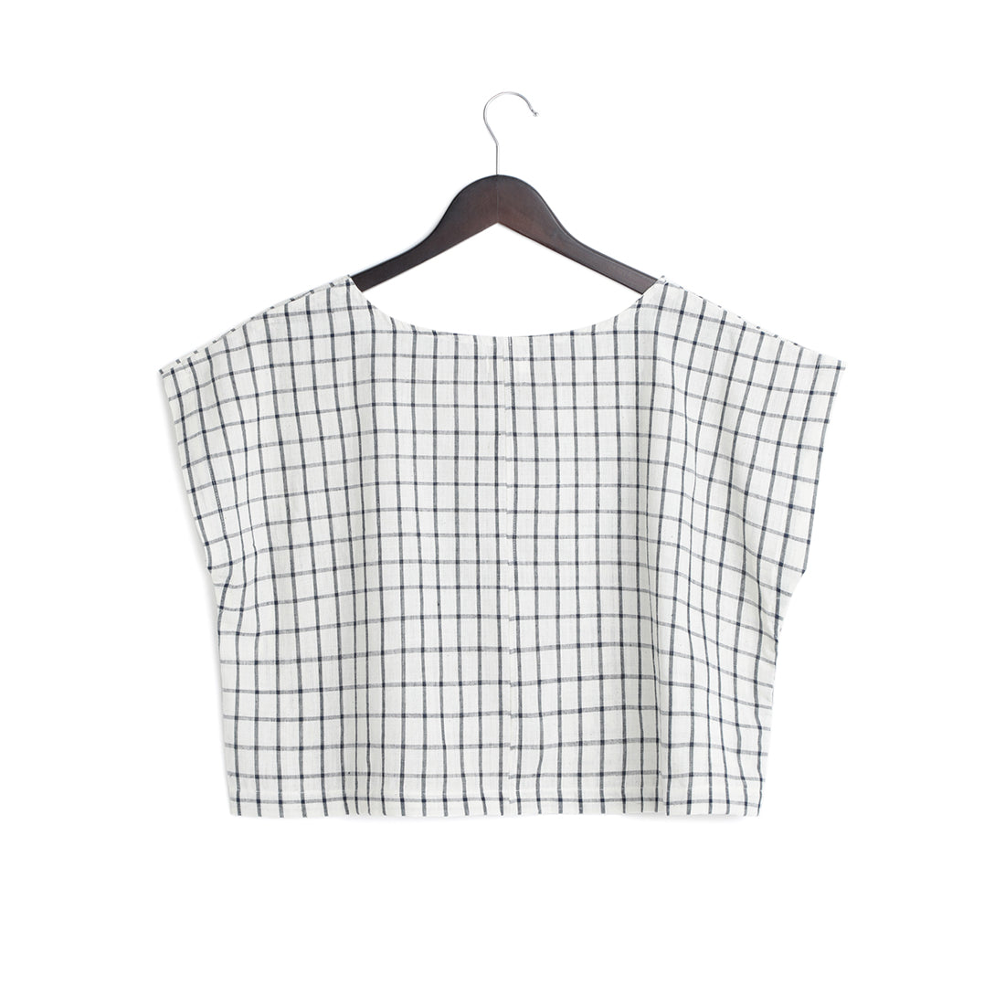 Blue Checks Box Top - Back Image