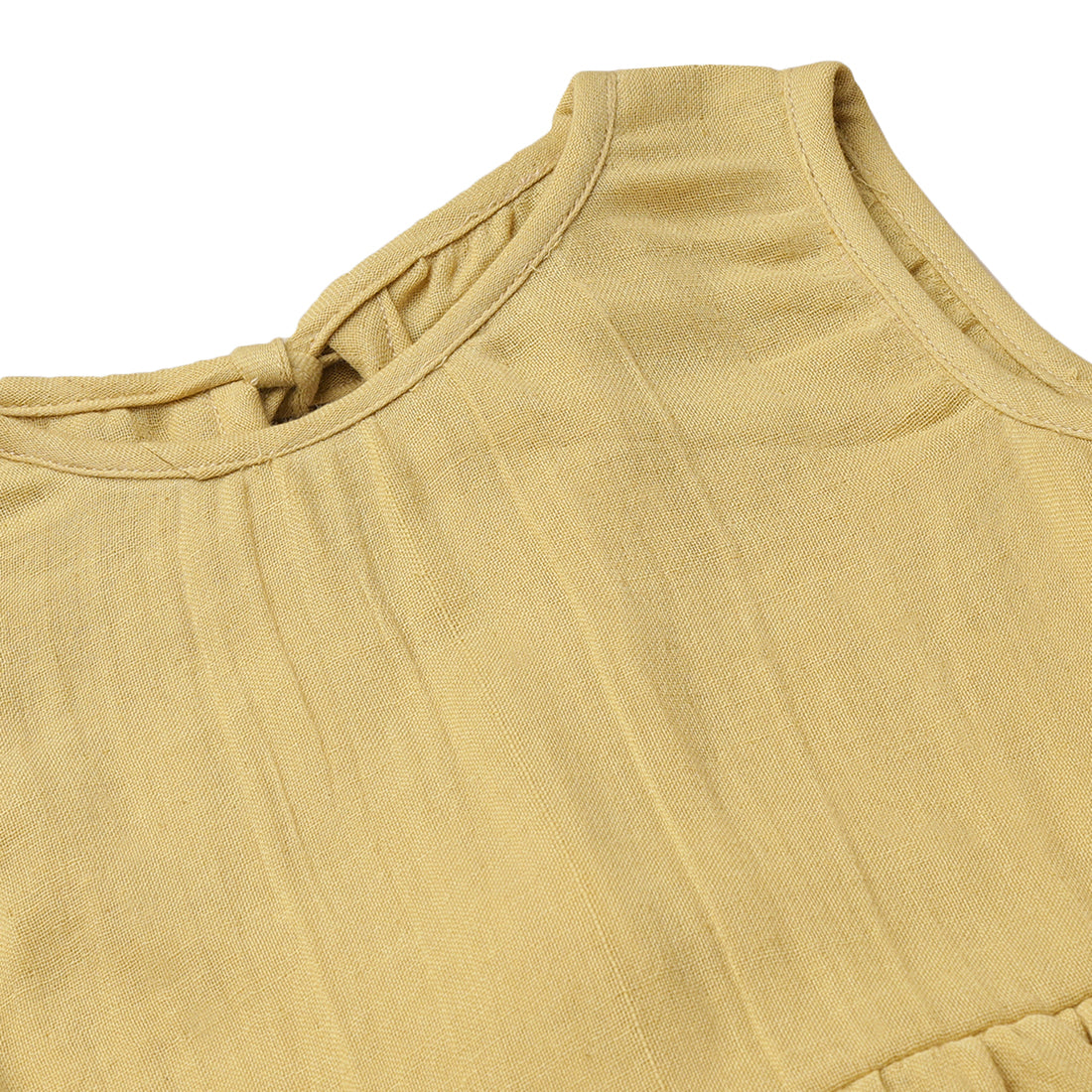 Girls Tie-Back Dress | Lemon Gauze | 2 yrs to 6 yrs