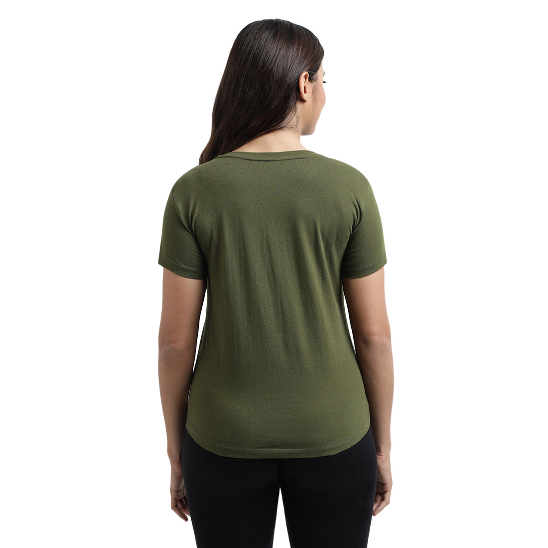 Cotton Workout Tee - Green - Back Image