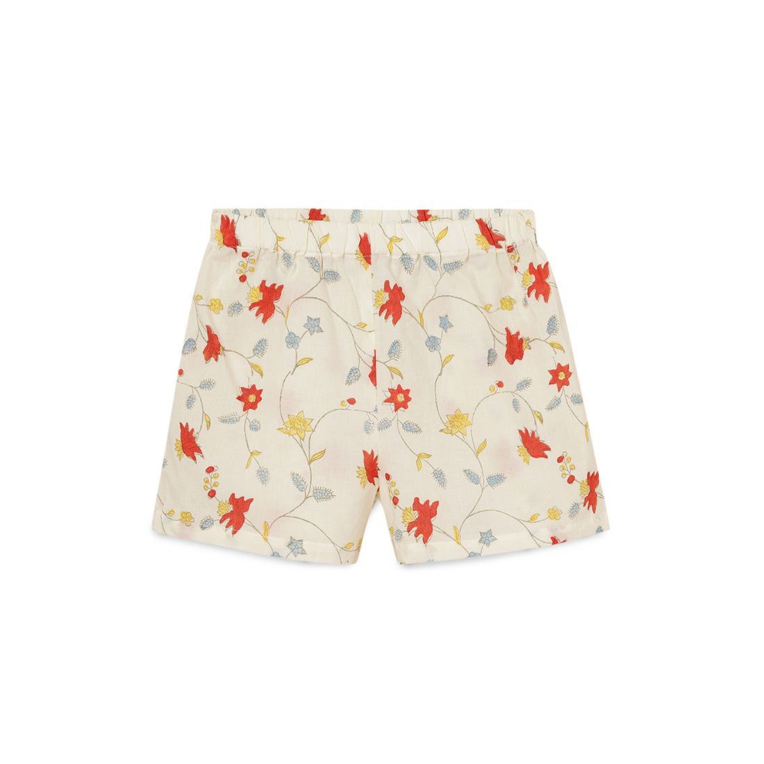 Girls Shorts | Poppy Red | Block Print | 2 yrs to 6 yrs