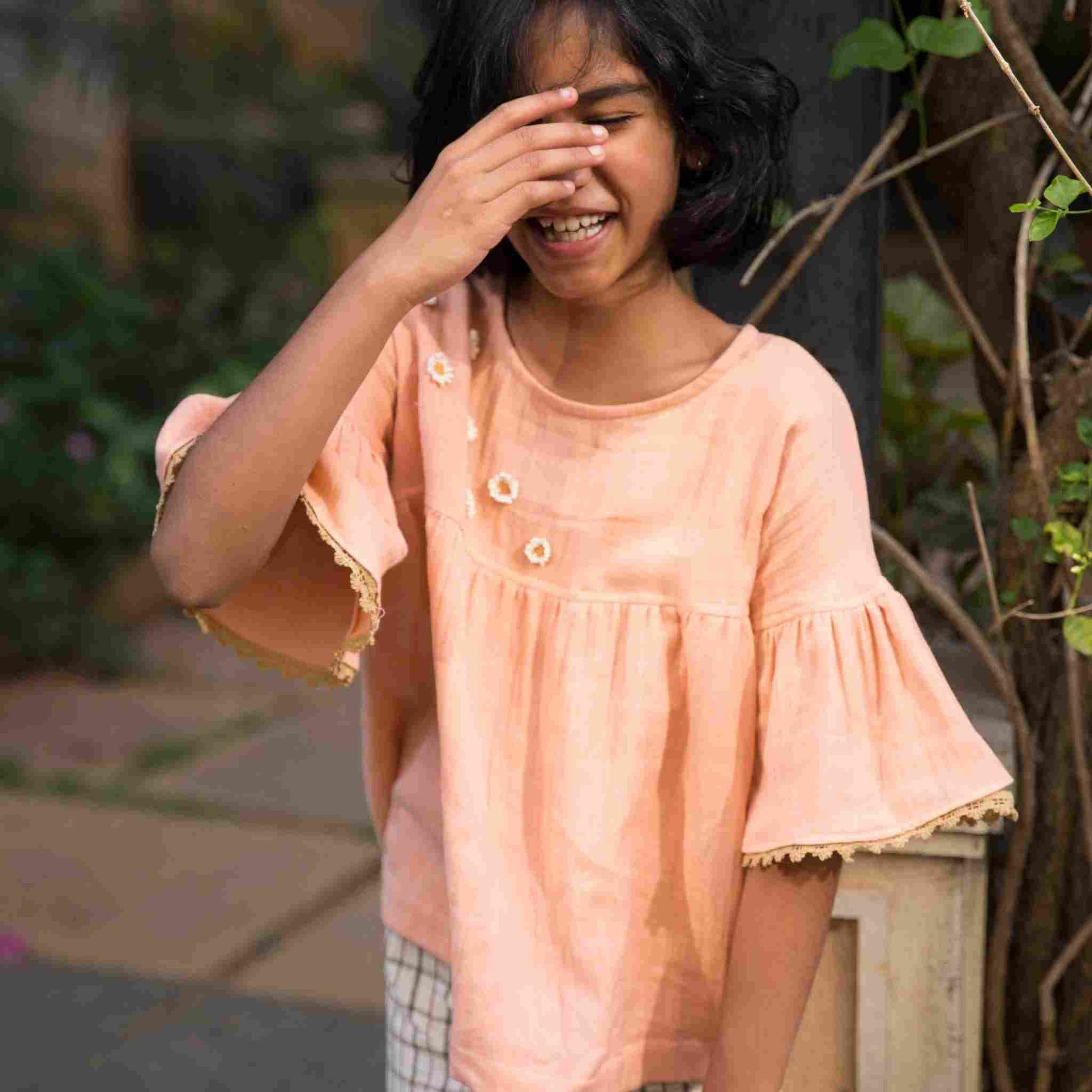 Girls Daisy Cotton Top - 4 yrs to 8 yrs