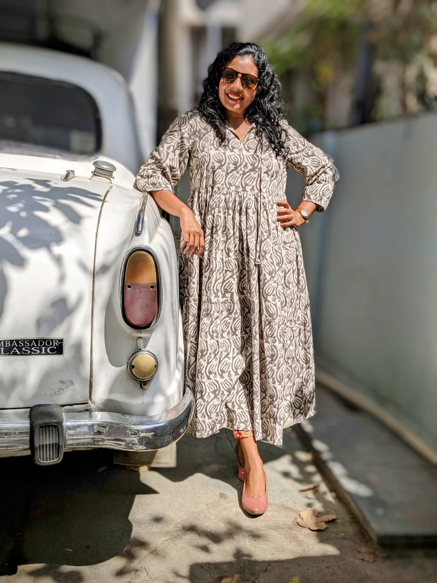 Women's Dress | Dark Grey print | Tuscan Sun