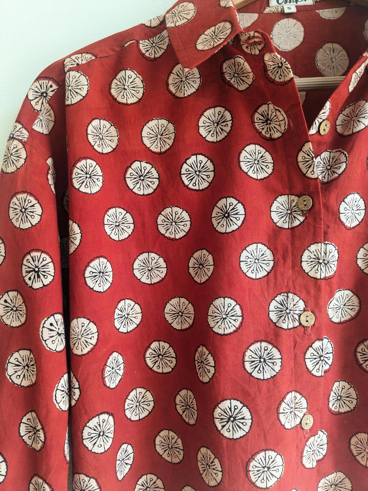 Chemise surdimensionnée pour femmes | Impression en bloc | Bleu foncé