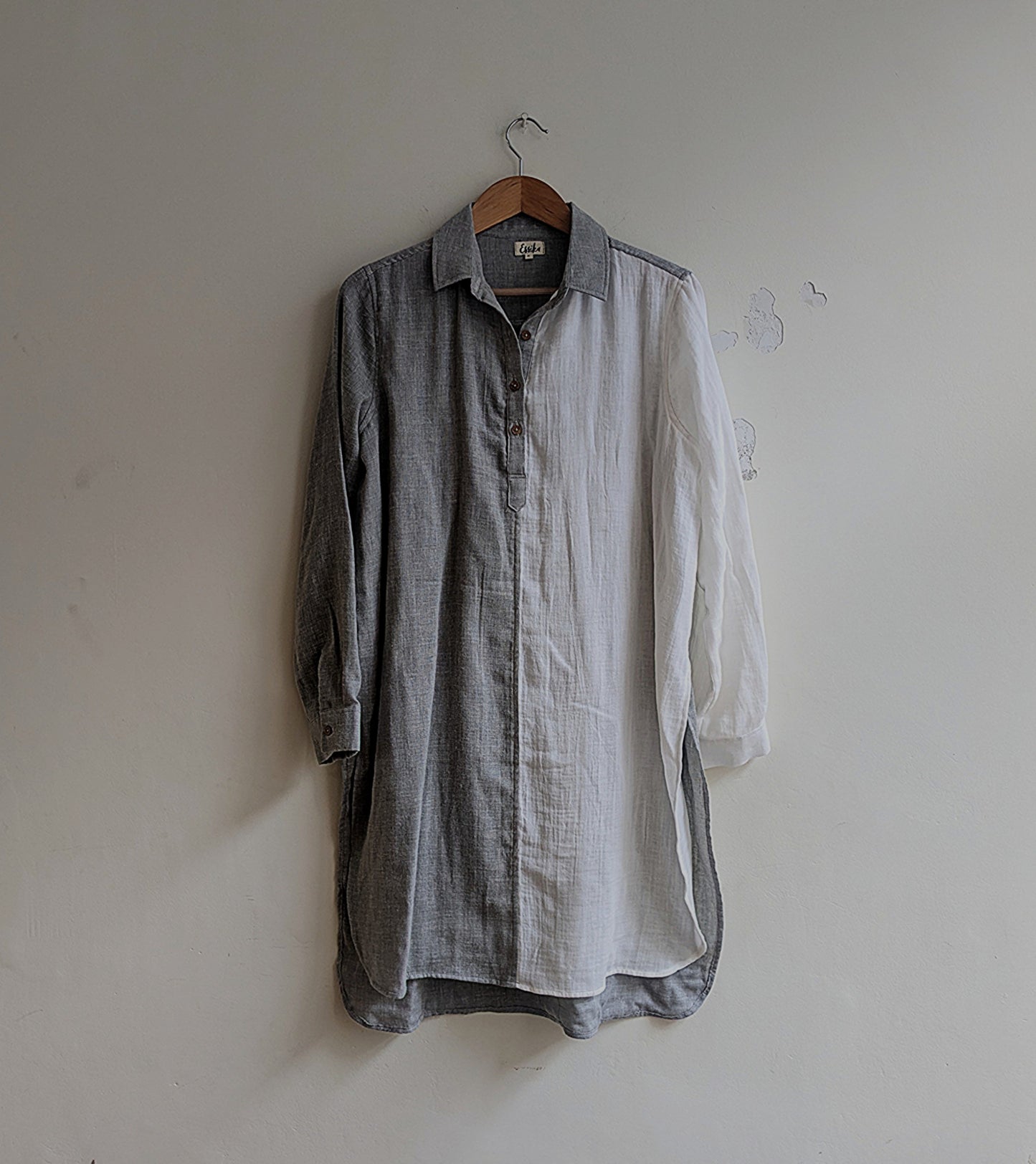 Chemise surdimensionnée pour femmes | Impression en bloc | Bleu foncé