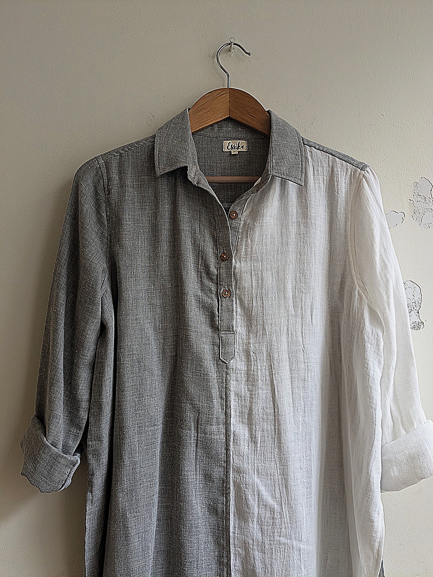 Chemise surdimensionnée pour femmes | Impression en bloc | Bleu foncé