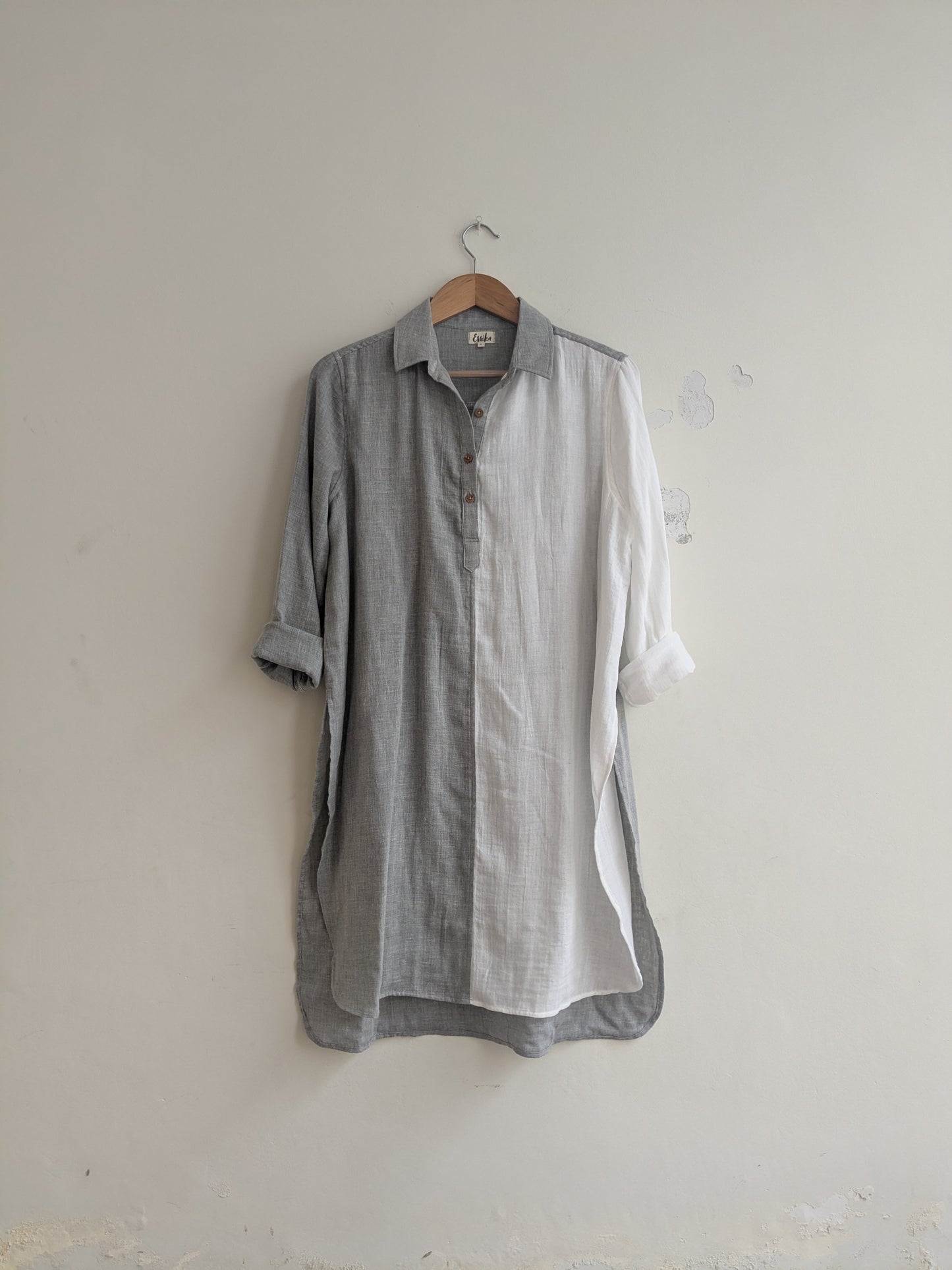 Chemise surdimensionnée pour femmes | Impression en bloc | Bleu foncé