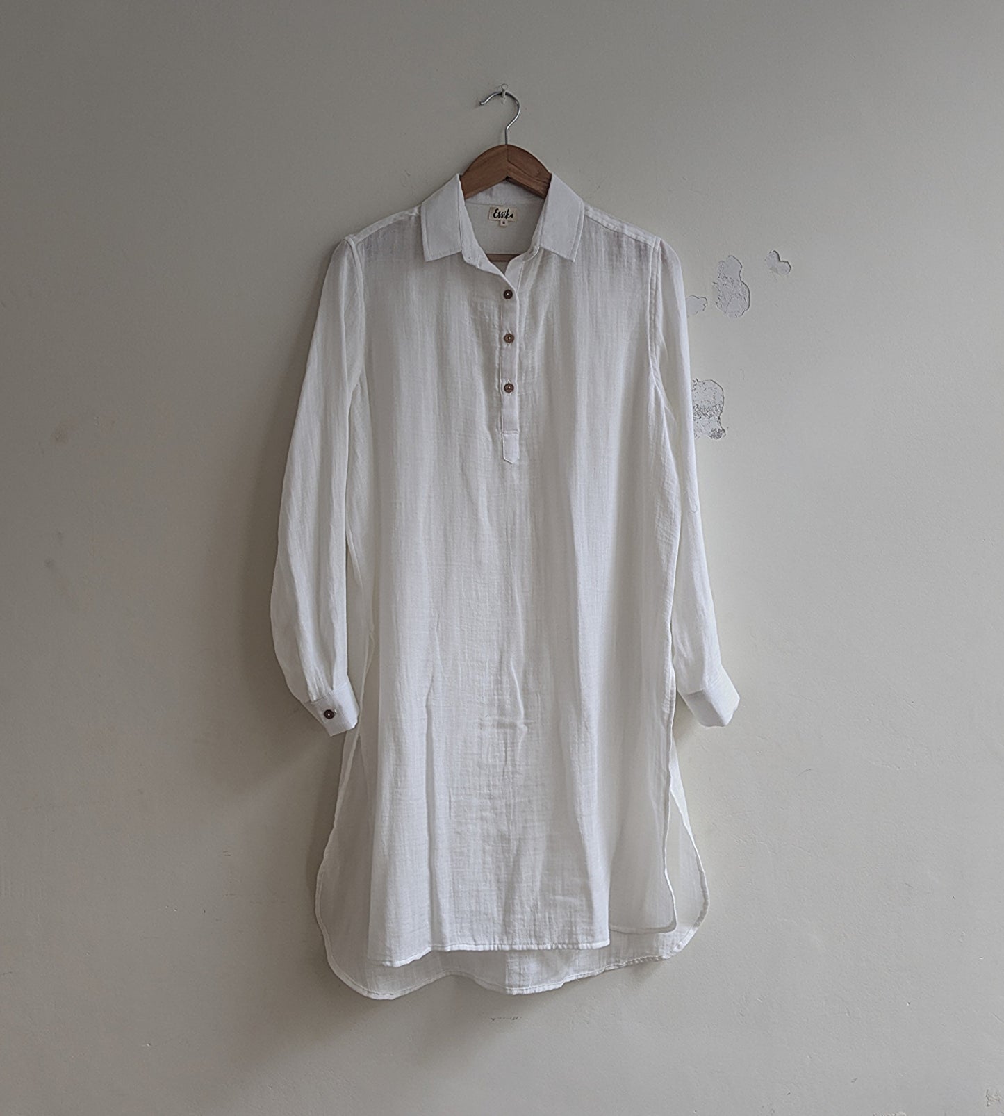 Chemise surdimensionnée pour femmes | Impression en bloc | Bleu foncé