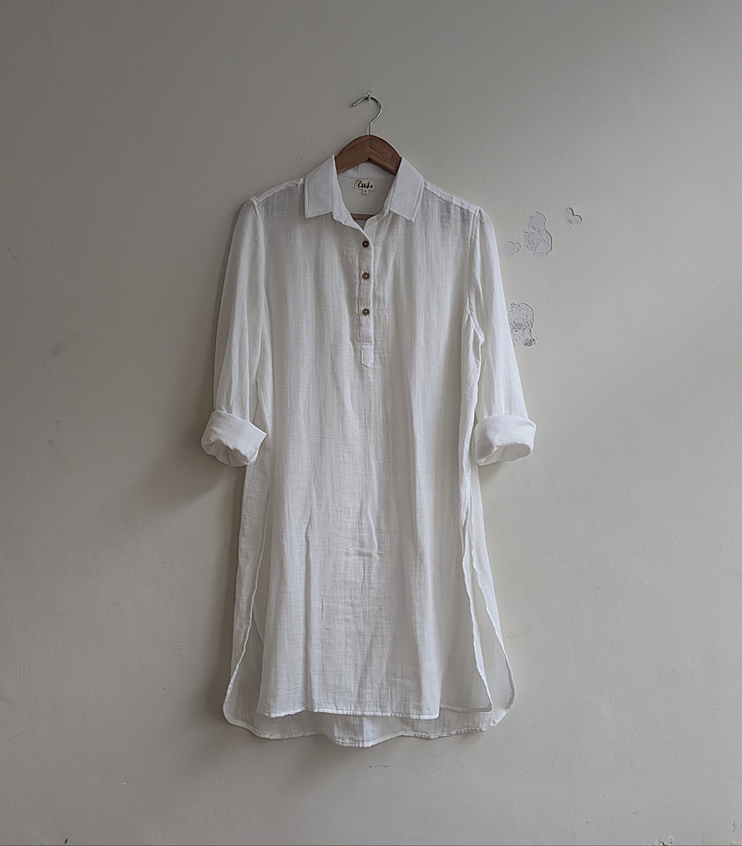 Chemise surdimensionnée pour femmes | Impression en bloc | Bleu foncé
