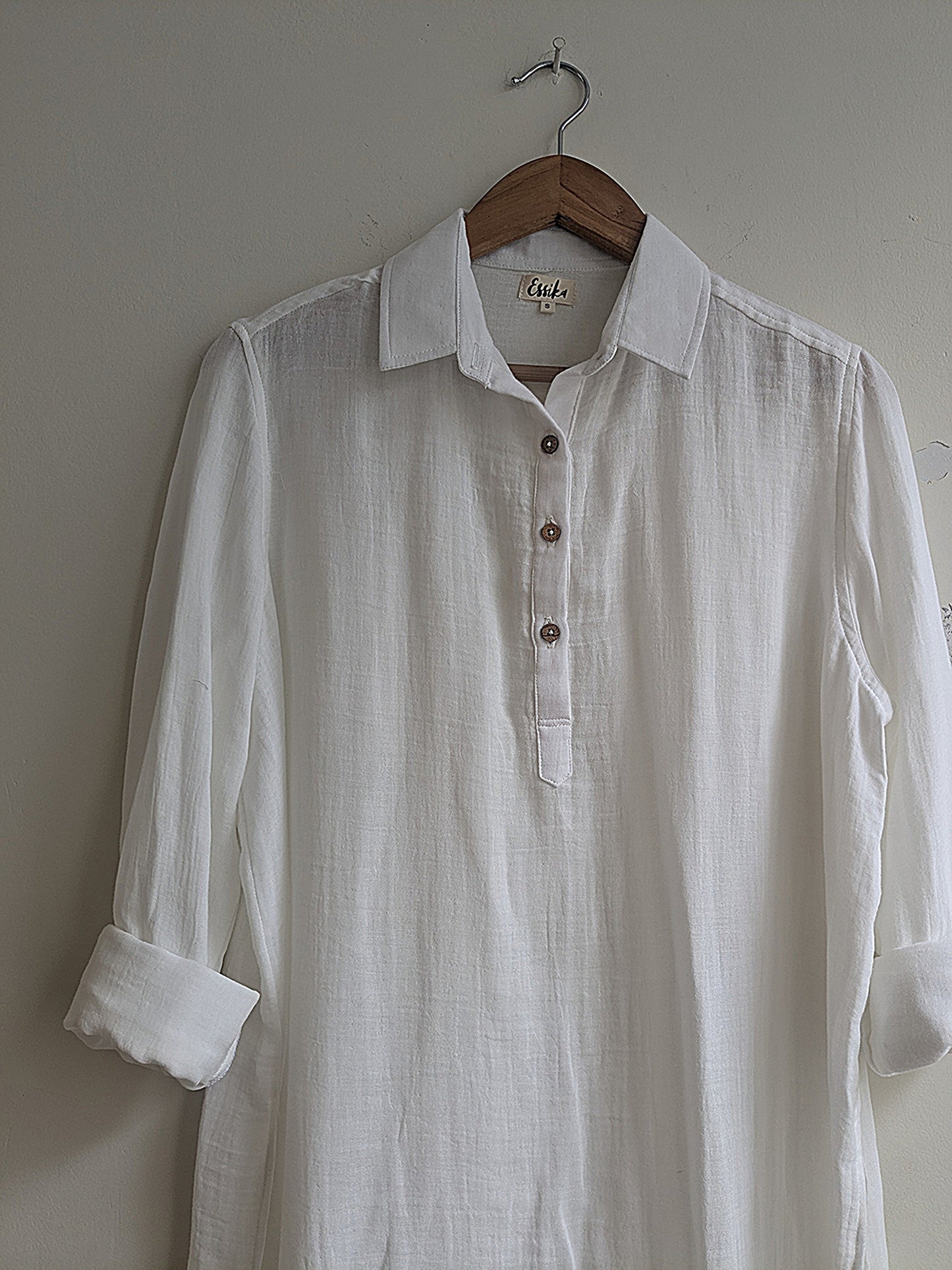 Chemise surdimensionnée pour femmes | Impression en bloc | Bleu foncé