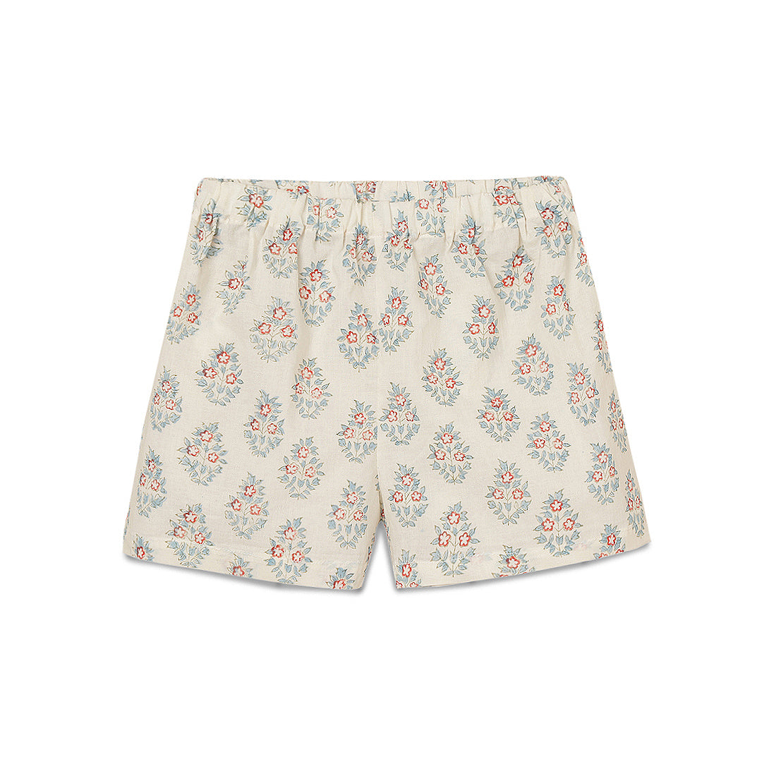 Girls Top and Shorts Set Teal & Red Block Print 2 yrs to 6 yrs - Shorts