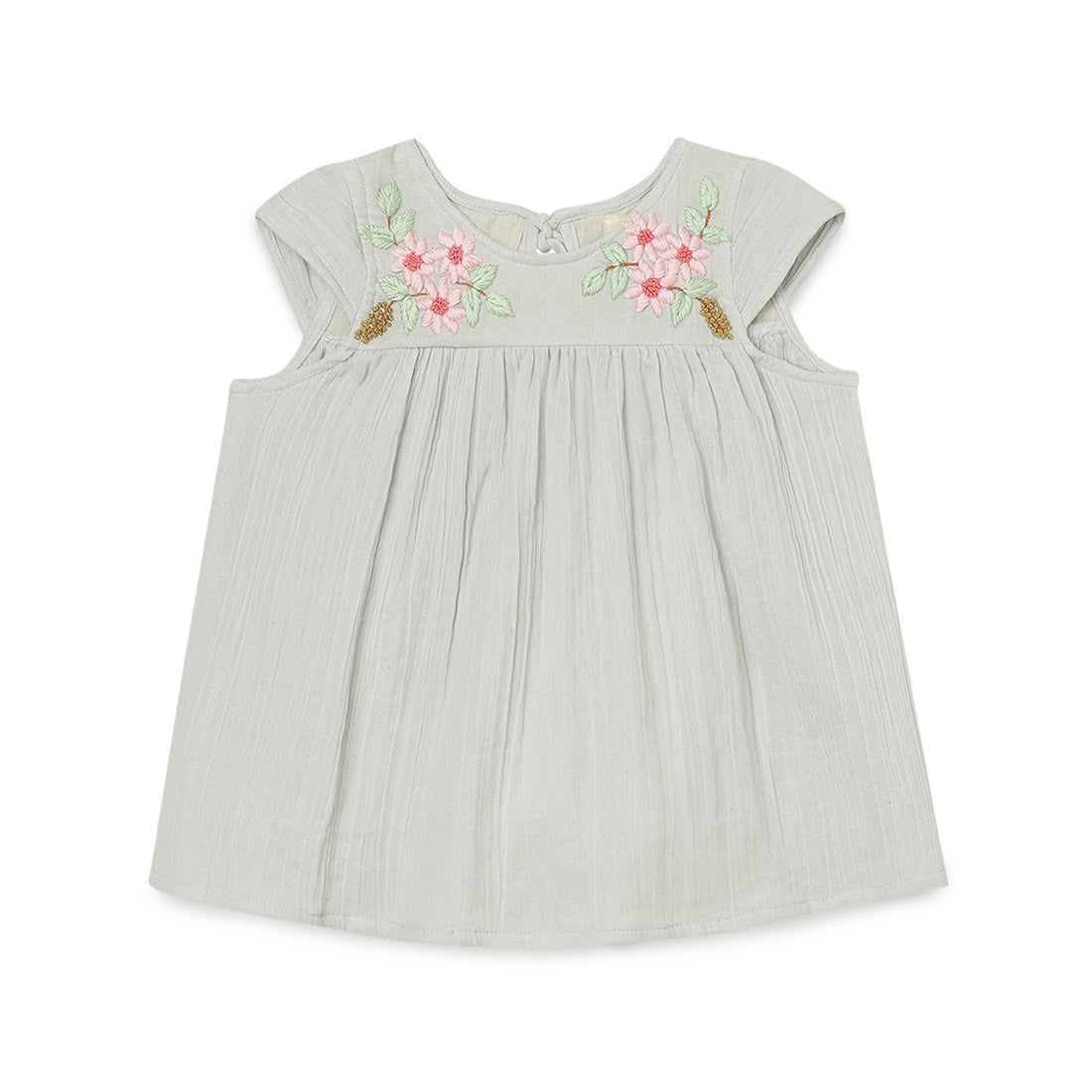 Girls Embroidery Teal Blue Top 2 yrs to 6 yrs - Top
