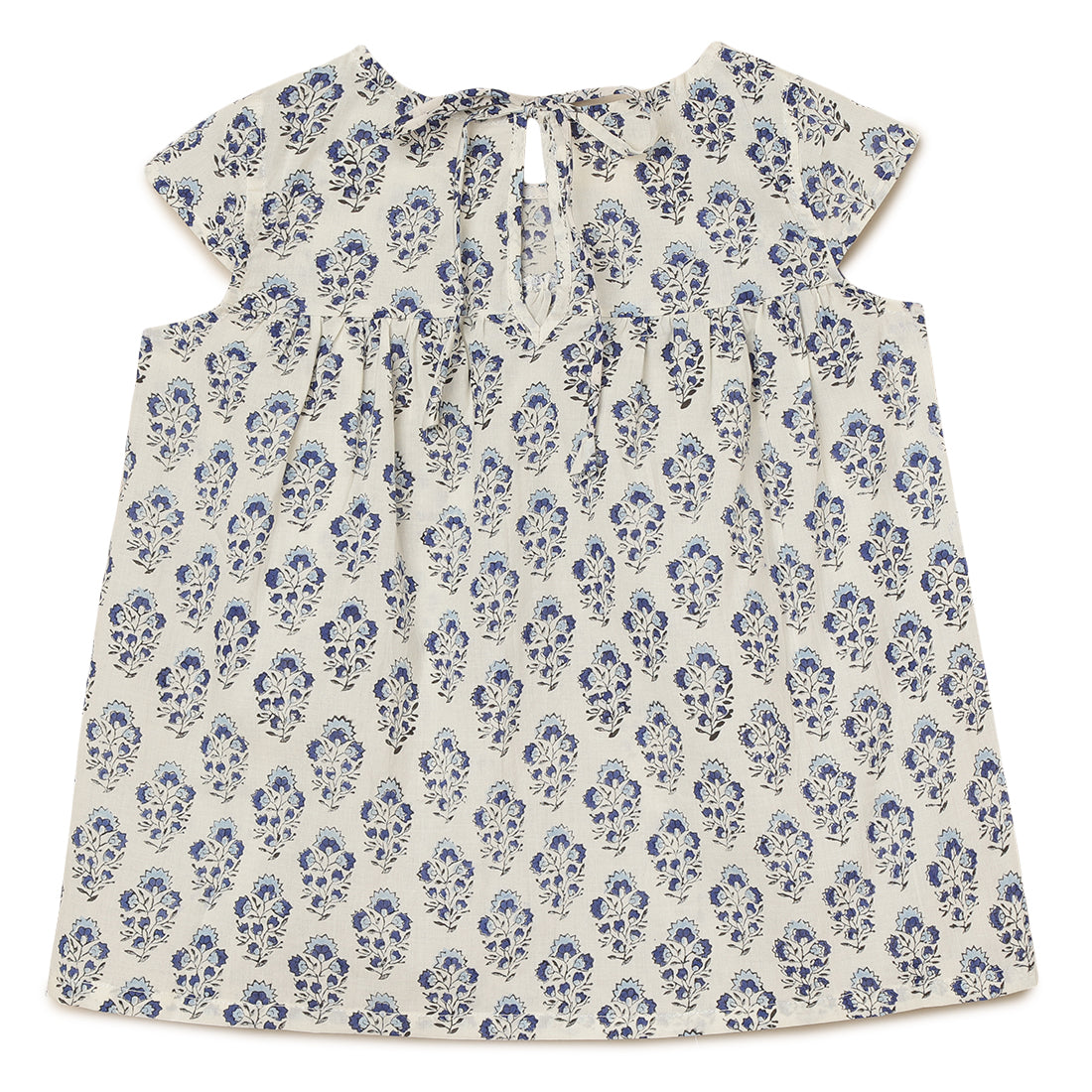Girls Top and Shorts Set Dark Blue Block Print 2 yrs to 6 yrs - Back