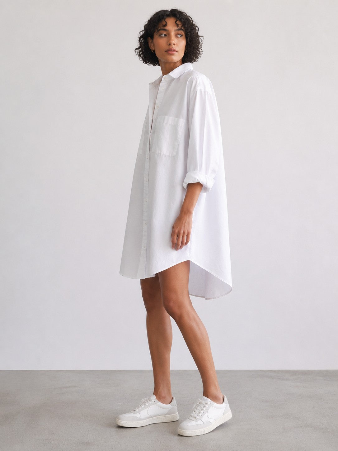 Women's Shirt Dress | White | Helen