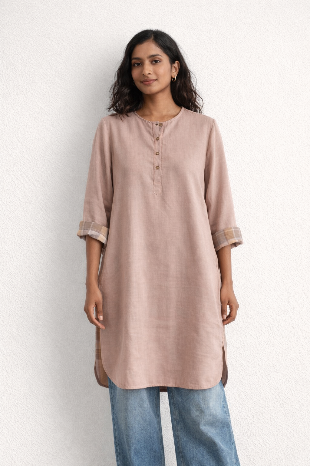 Women's Regular Kurta | Cotton | Peach