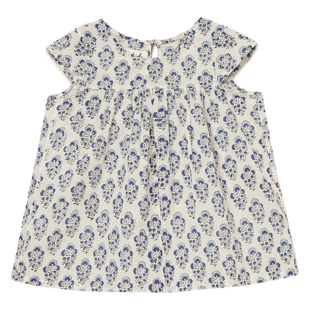 Girls Top and Shorts Set Dark Blue Block Print 2 yrs to 6 yrs - Front