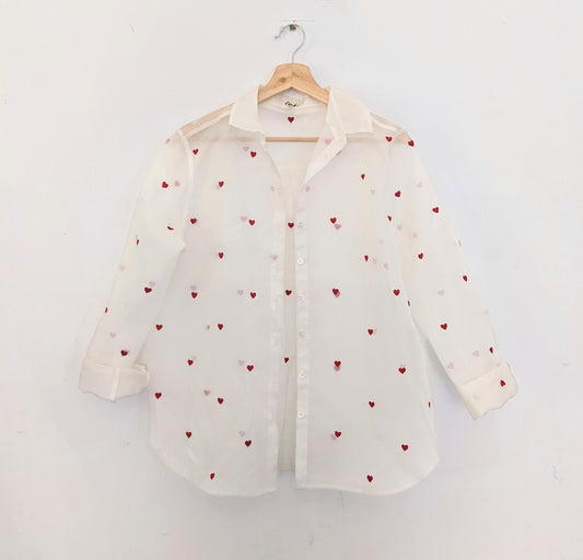 Women's Embroidered Shirt | Silk Organza
