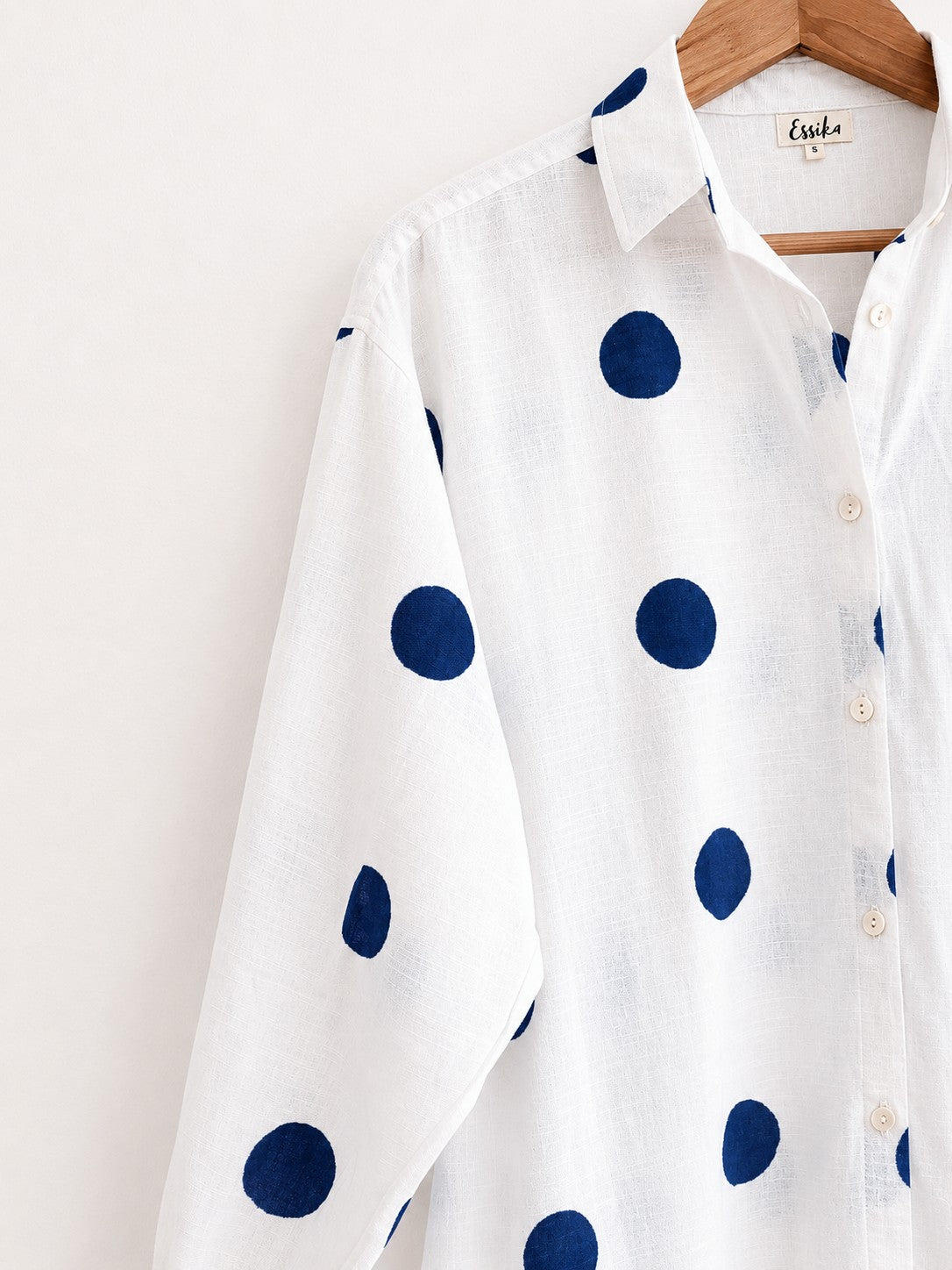 Chemise surdimensionnée pour femmes | Impression en bloc | Bleu foncé