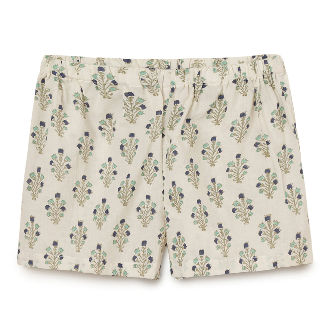 Girls Top and Shorts Set Teal & Indigo Block Print 2 yrs to 6 yrs - Shorts