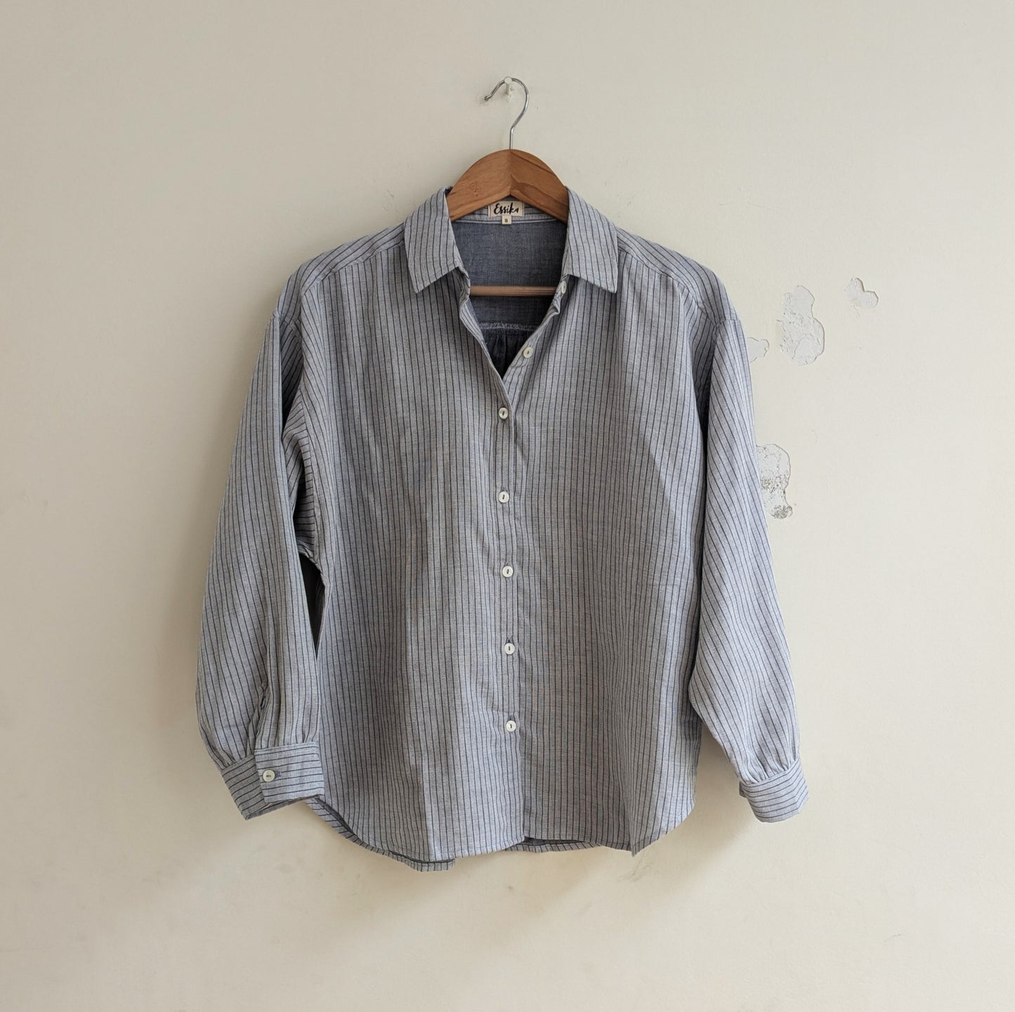 Chemise surdimensionnée pour femmes | Impression en bloc | Bleu foncé