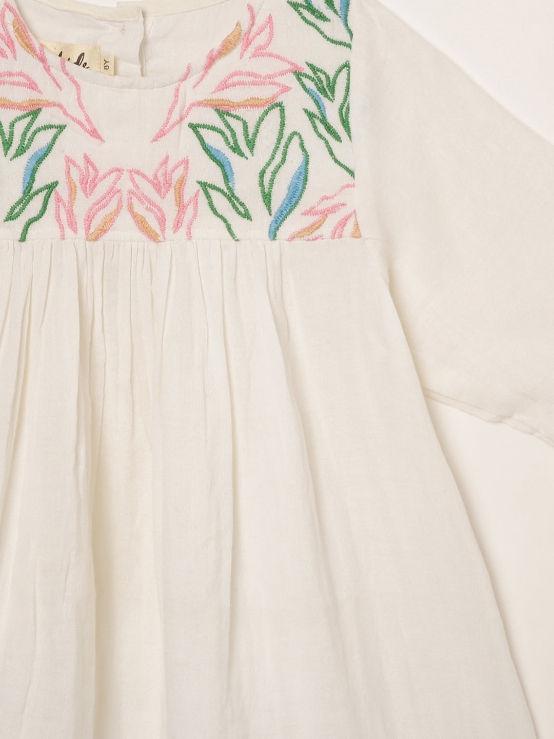 Embroidered Girls Top | Organic Cotton | 1 yr  to 8 yrs - Close-up