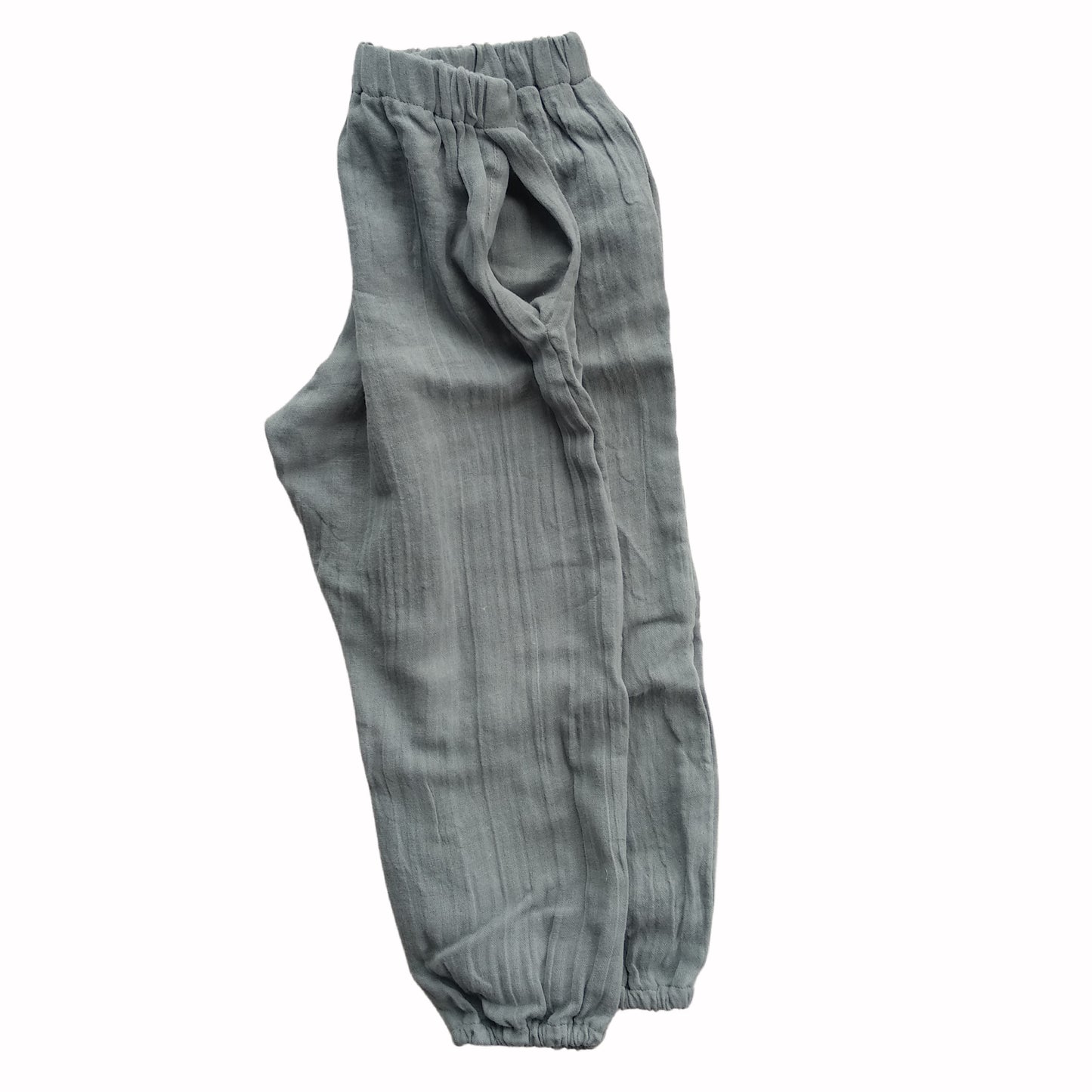 Pantalon ballon unisexe en coton bio gris clinquant