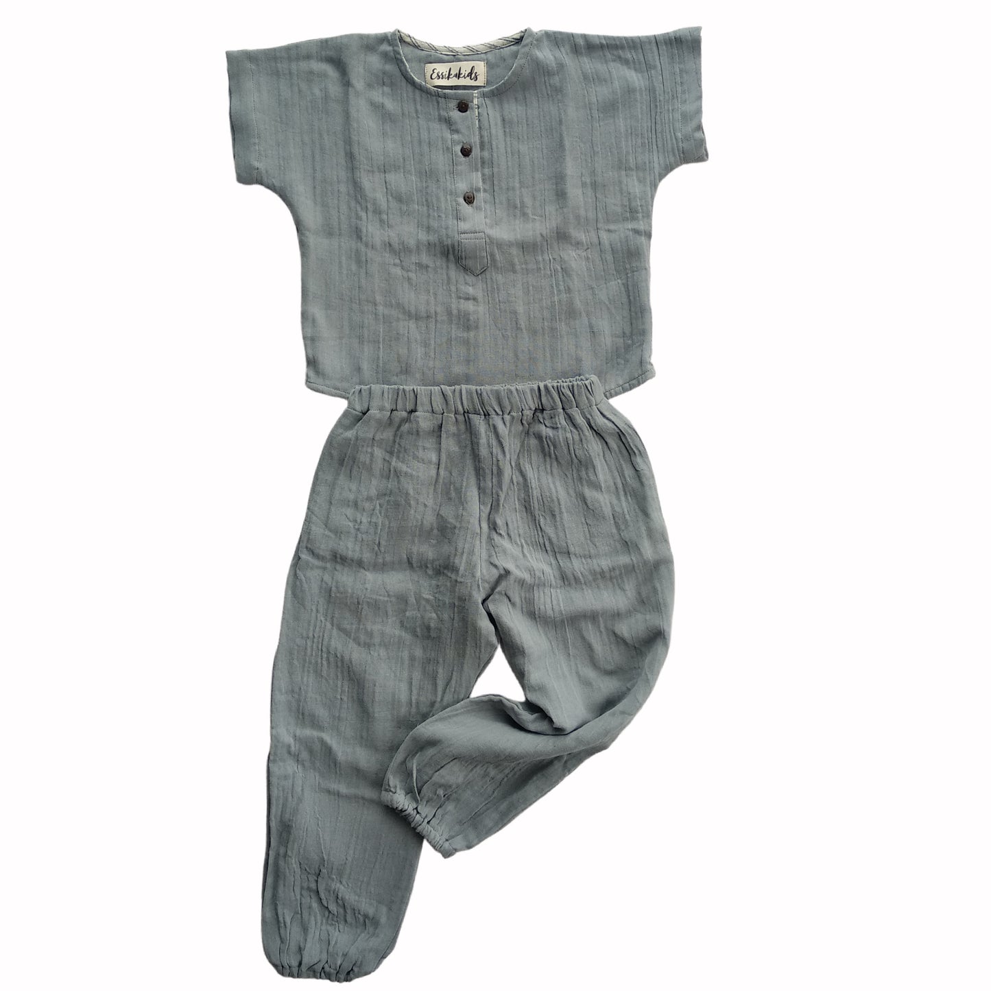 Pantalon ballon unisexe en coton bio gris clinquant