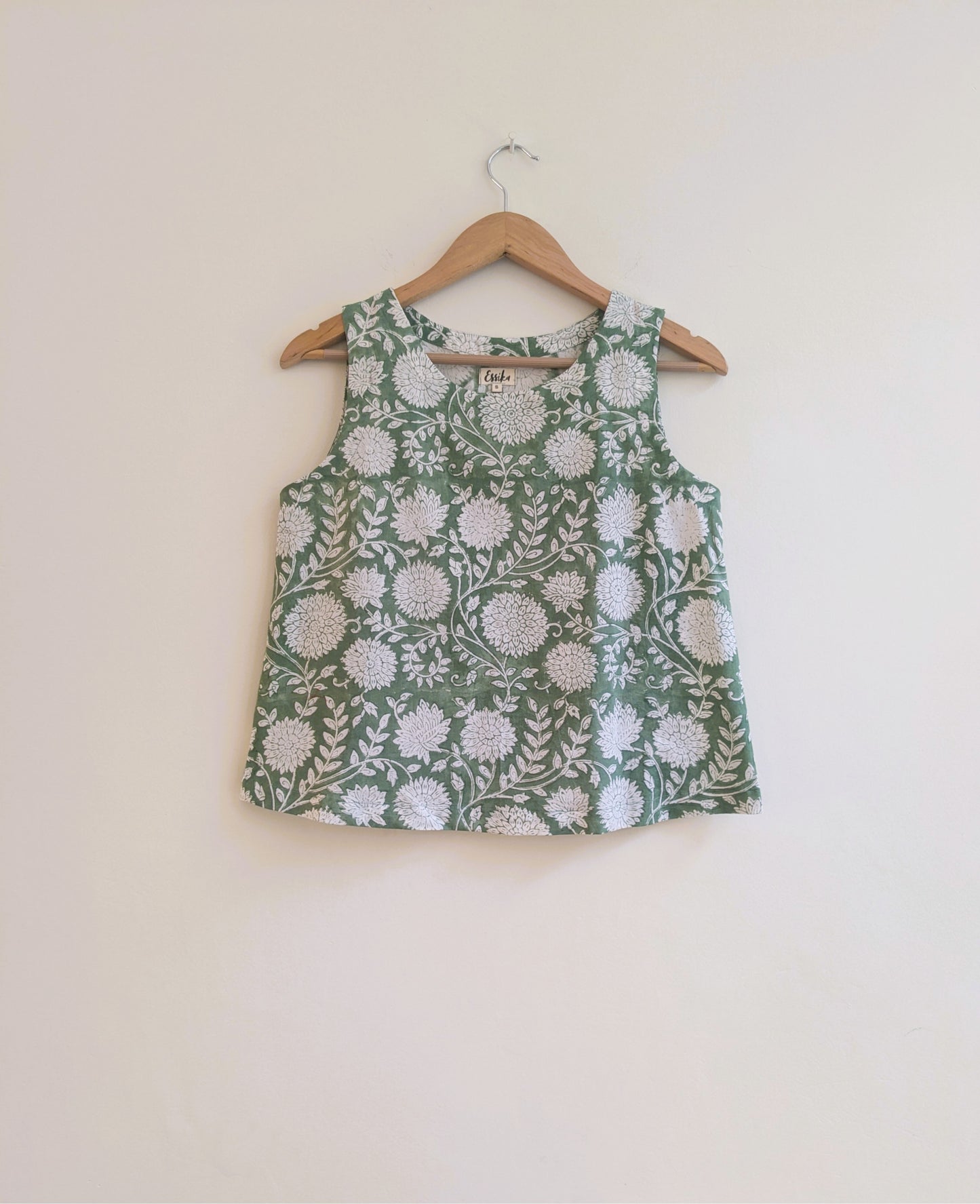 Women's sleeveless top in green - front image