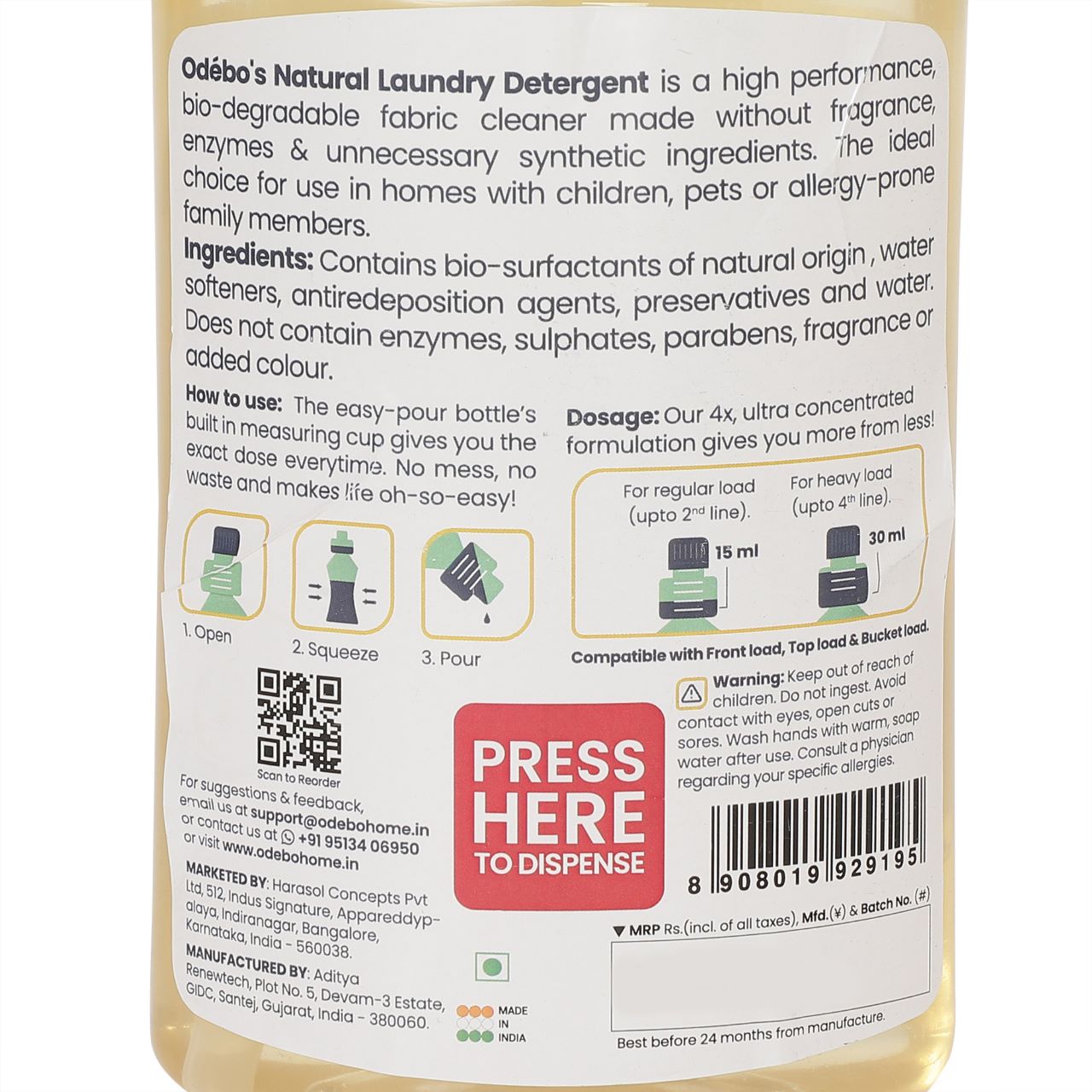 Laundry Detergent -  Details and Instructions