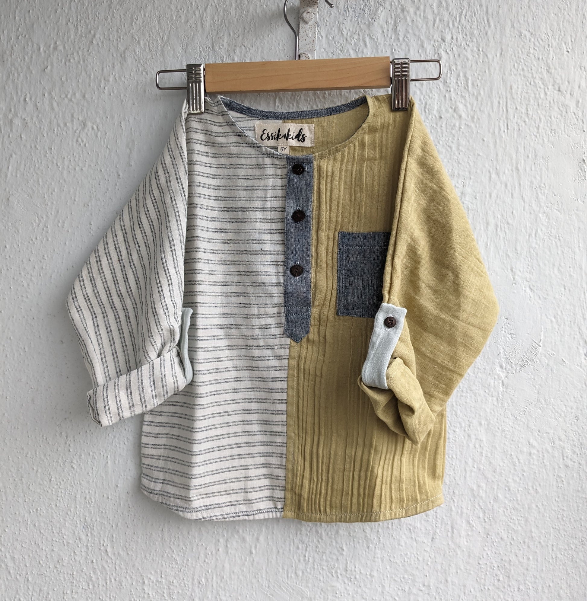 Cotton Full Sleeves Shirt, Yellow, 1 yr -8 yrs