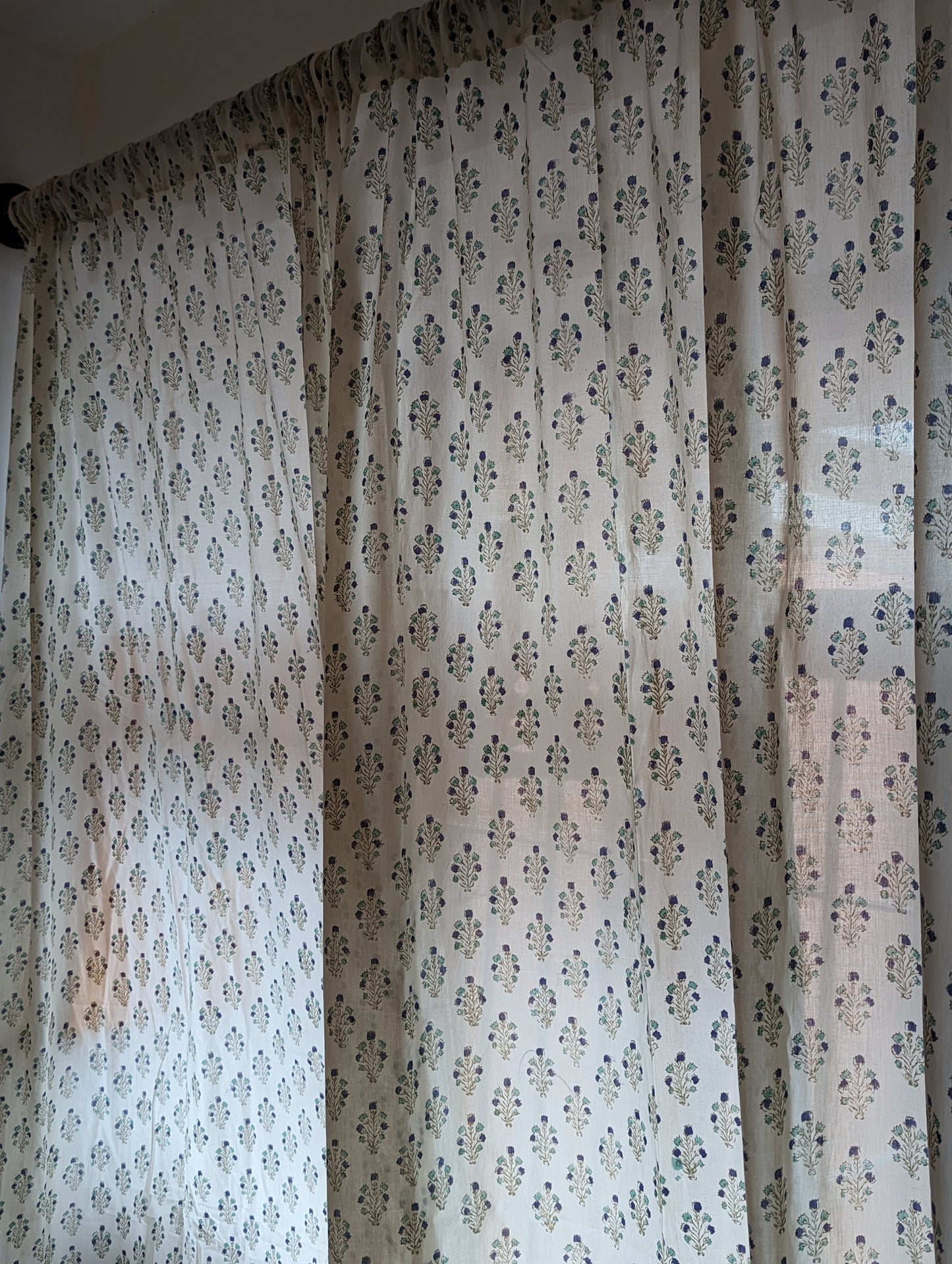 Curtain | Block Print | Teal & Indigo