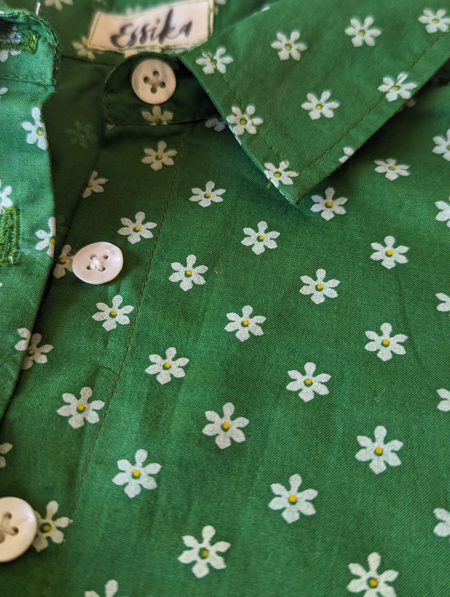 Women's Cotton Coord Set - Green - Close up Image