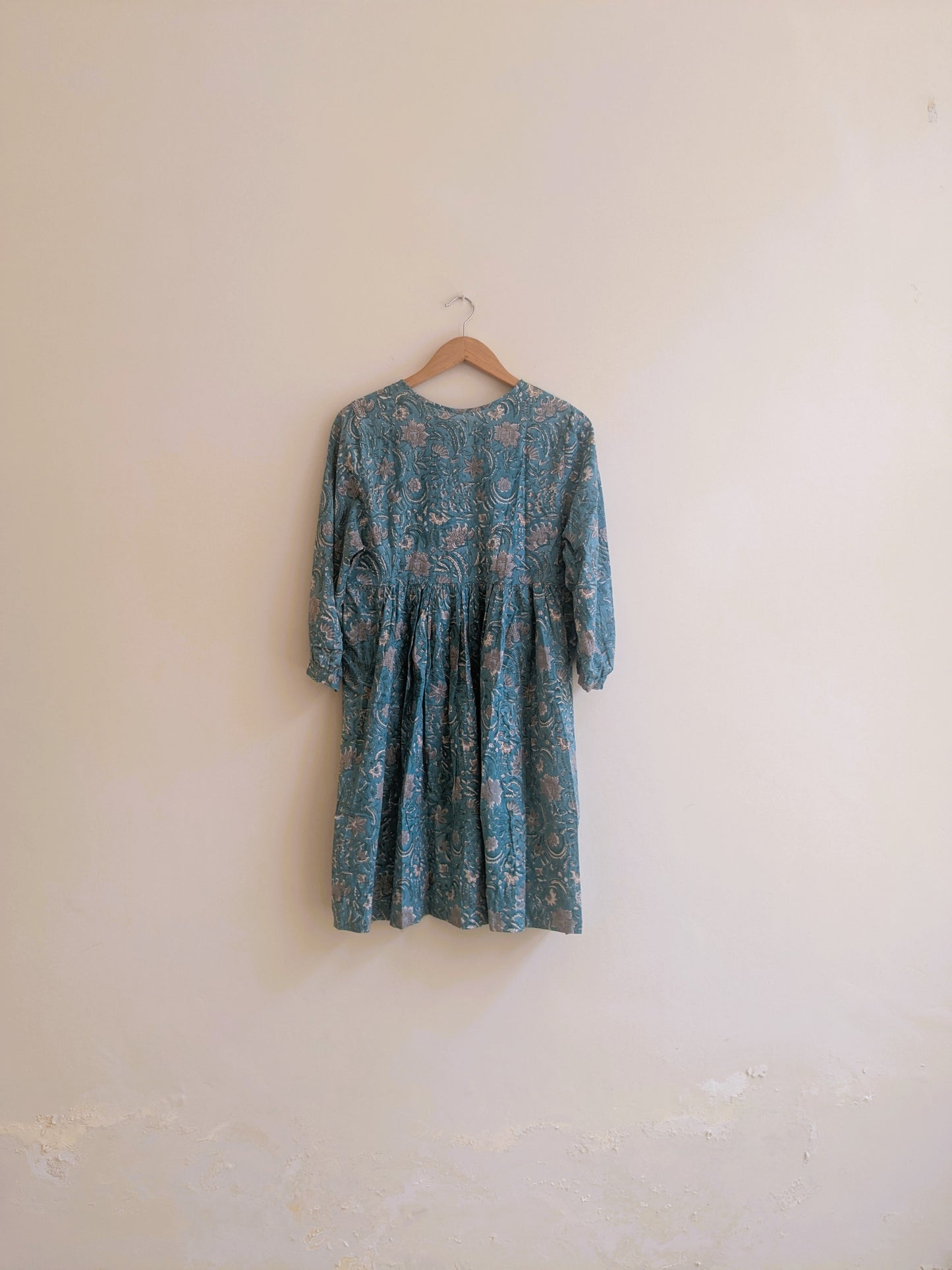 The Jemma Dress | Block Print | Electric Peacock