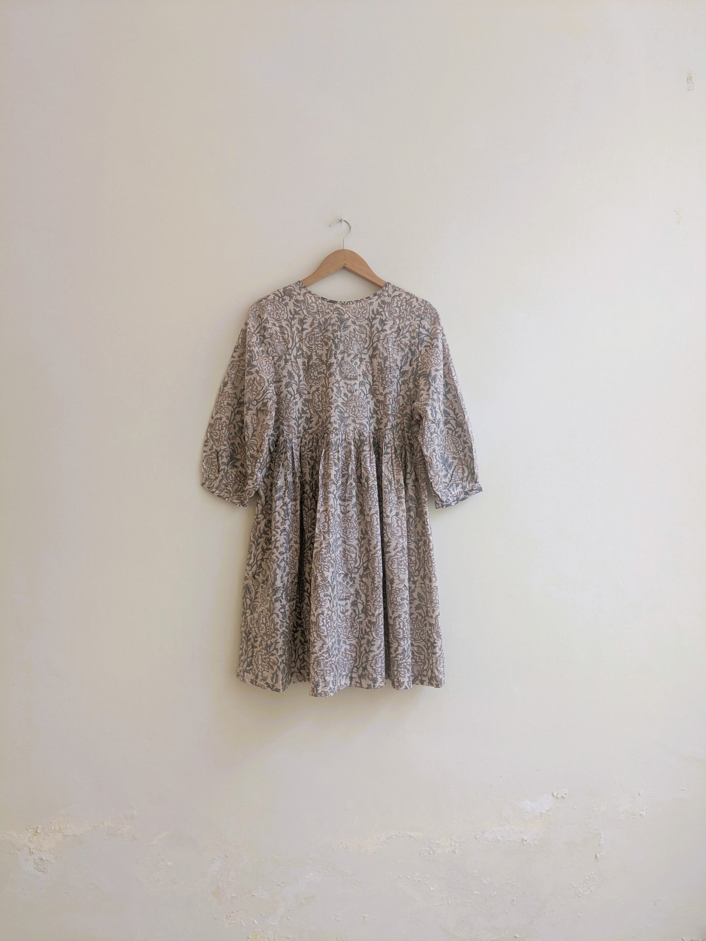 The Jemma Dress | Block Print | Sand Rose