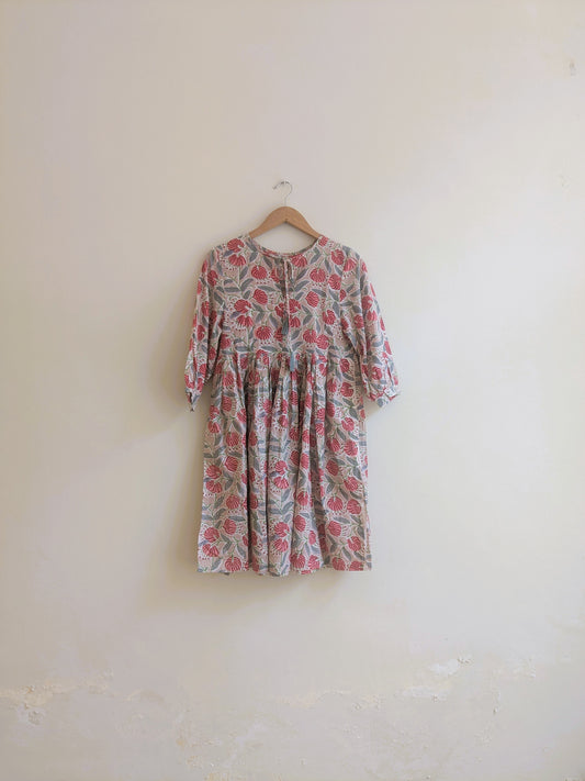 The Jemma Dress | Block Print | Rustic Blooms