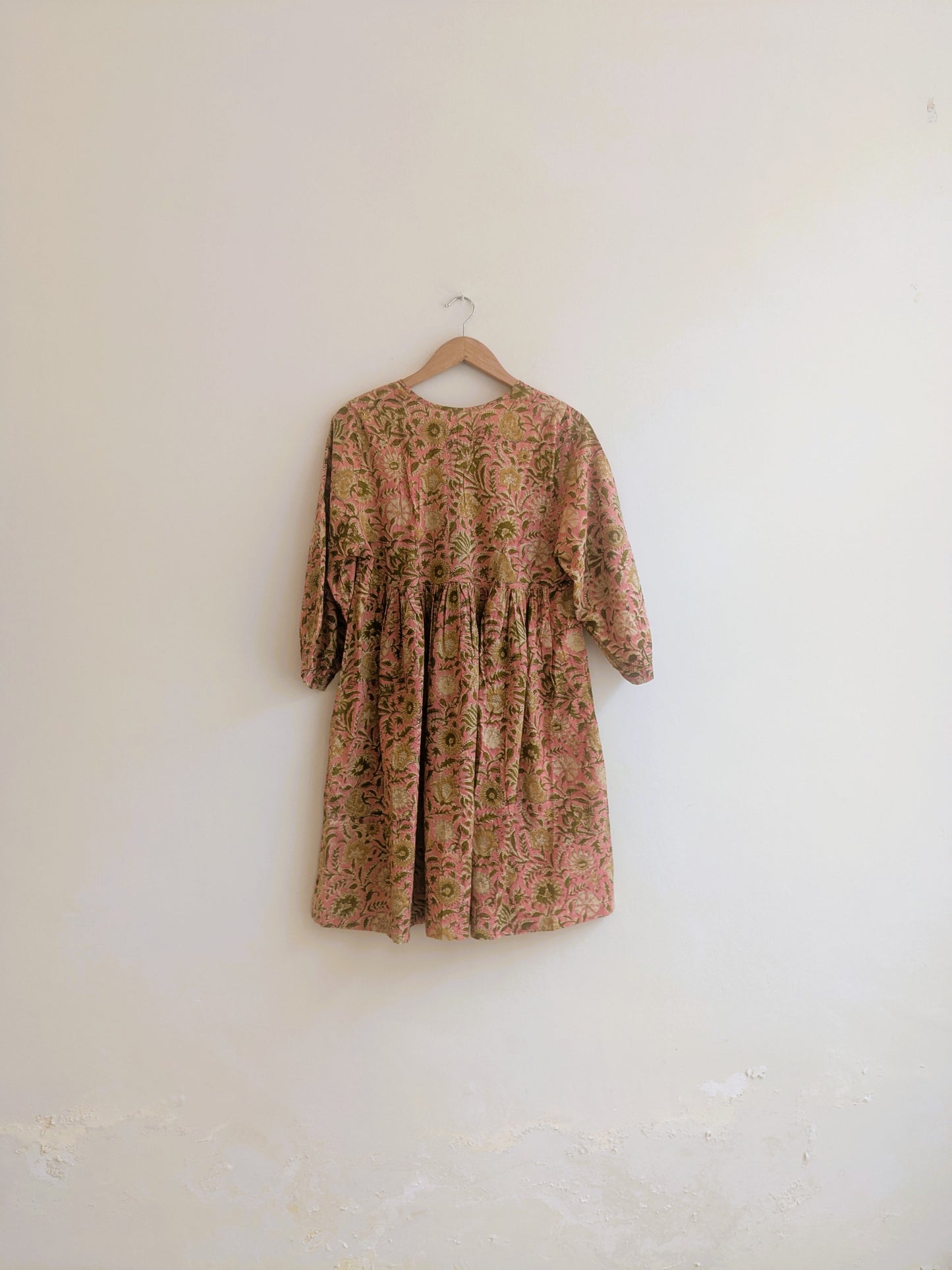 The Jemma Dress | Block Print | Olive Blush