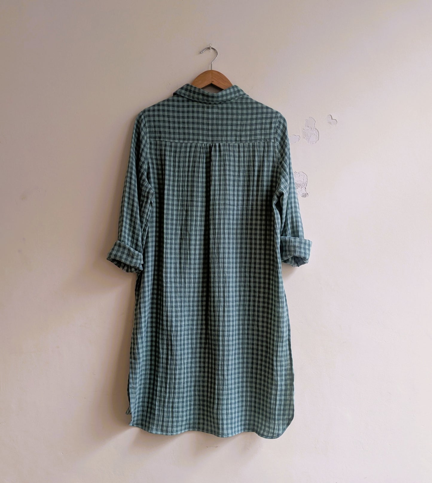 Chemise surdimensionnée pour femmes | Impression en bloc | Bleu foncé 