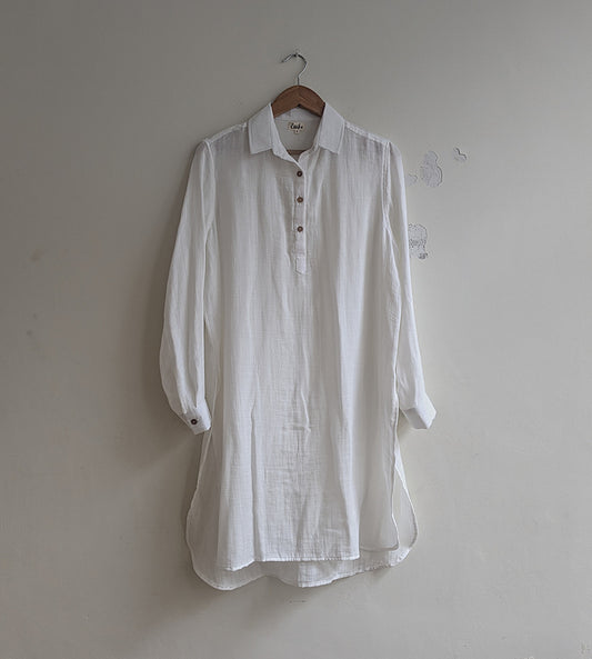 Chemise surdimensionnée pour femmes | Impression en bloc | Bleu foncé 