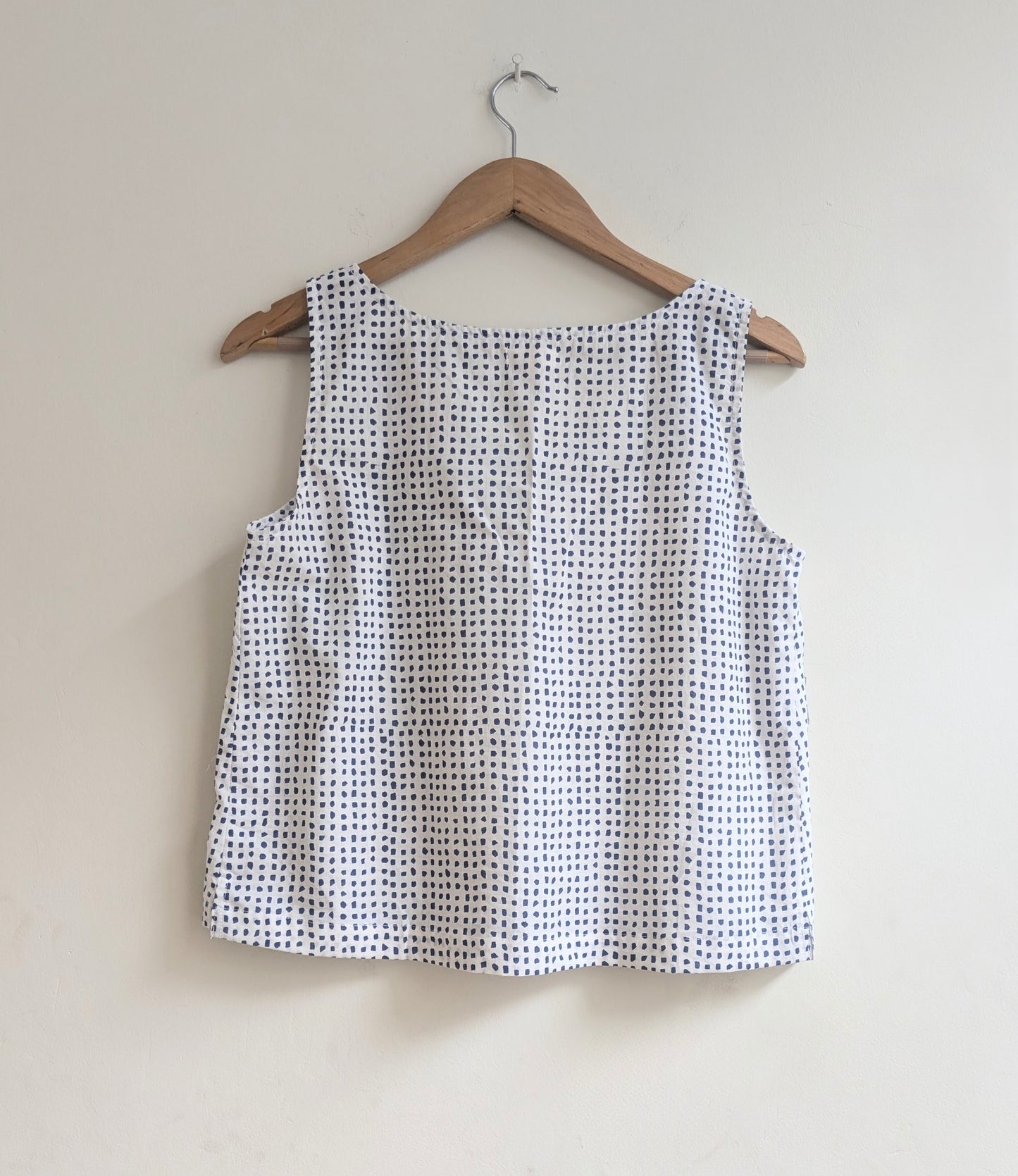 Women's tank top in block print cotton - back image