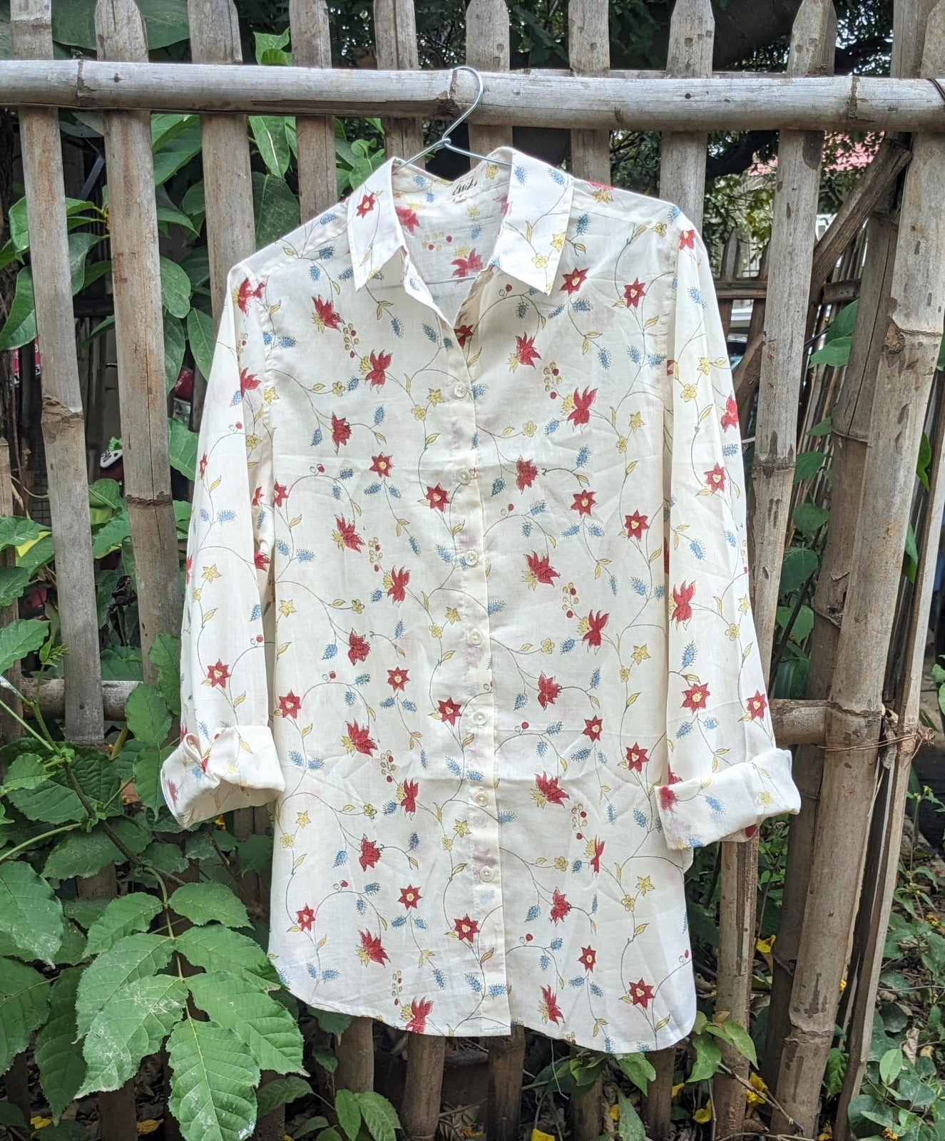 Cotton Full Sleeves Regular Shirt - Front Image -Poppy Red