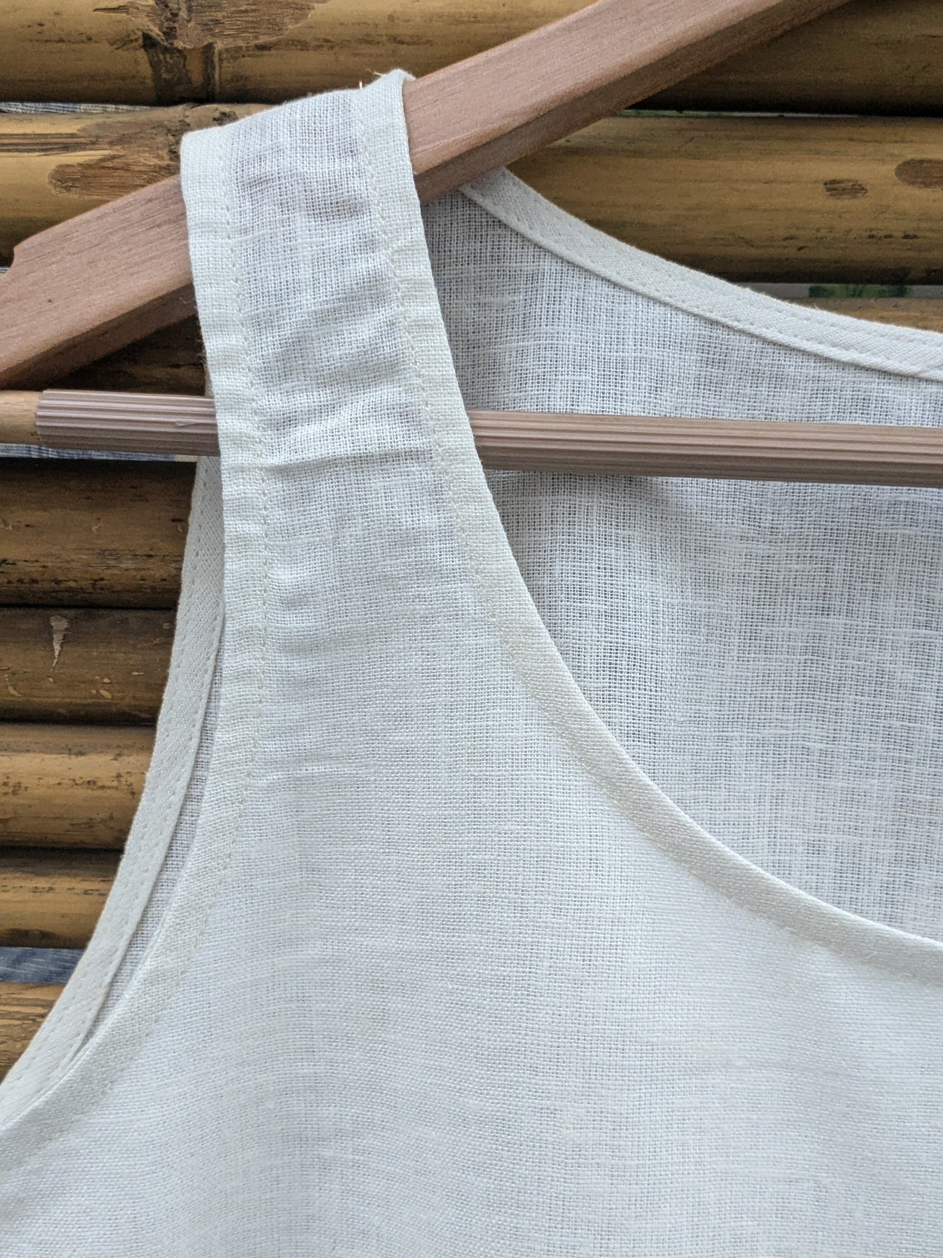 Women's Tank Top - Linen White - Close up Image