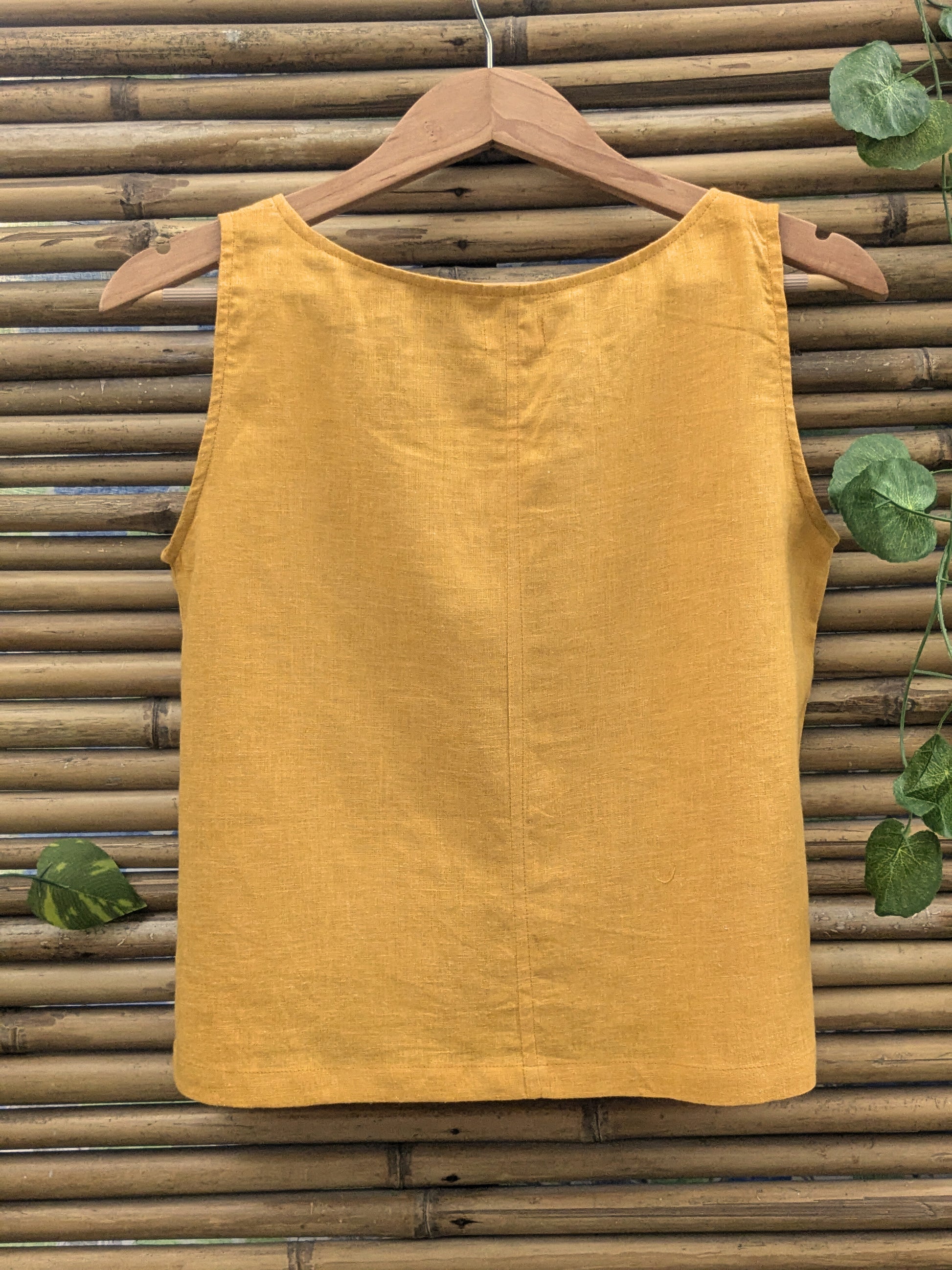 Women's Tank Top - Linen Mustard - Back Image