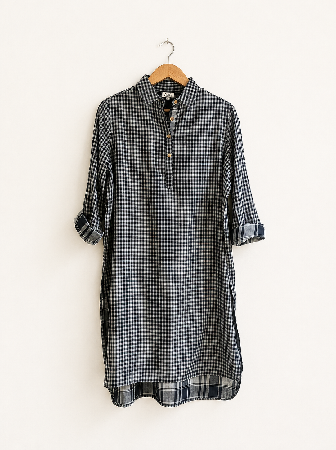 Women's Regular Kurta | Cotton | Navy Square