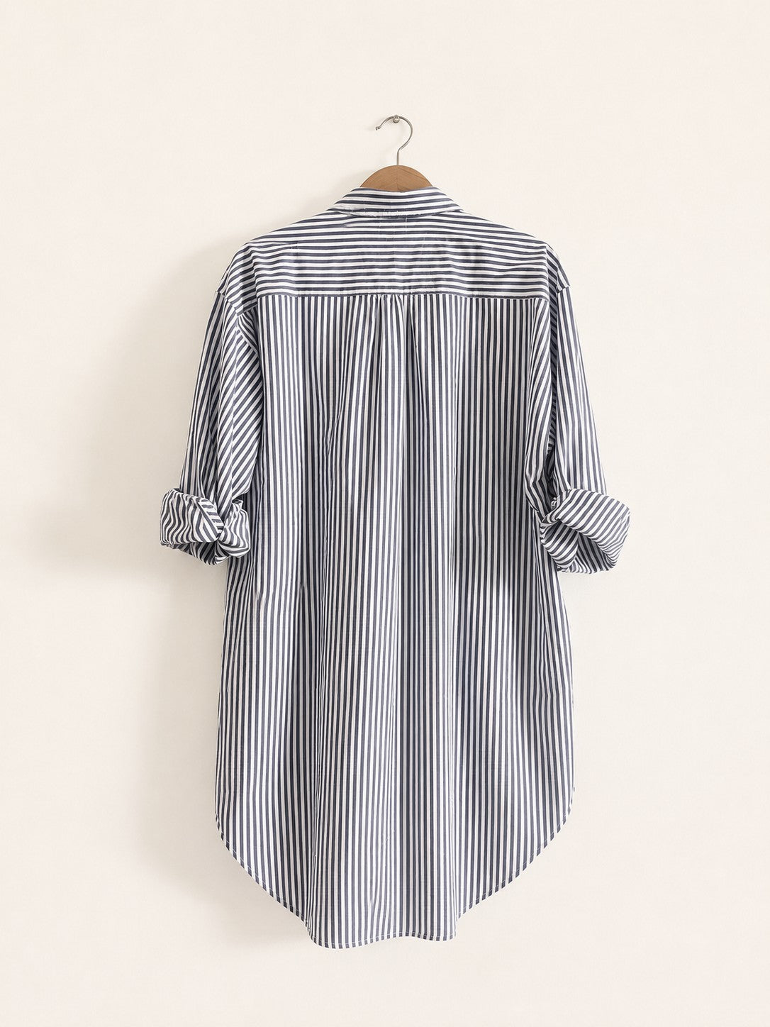 Chemise surdimensionnée pour femmes | Impression en bloc | Bleu foncé 