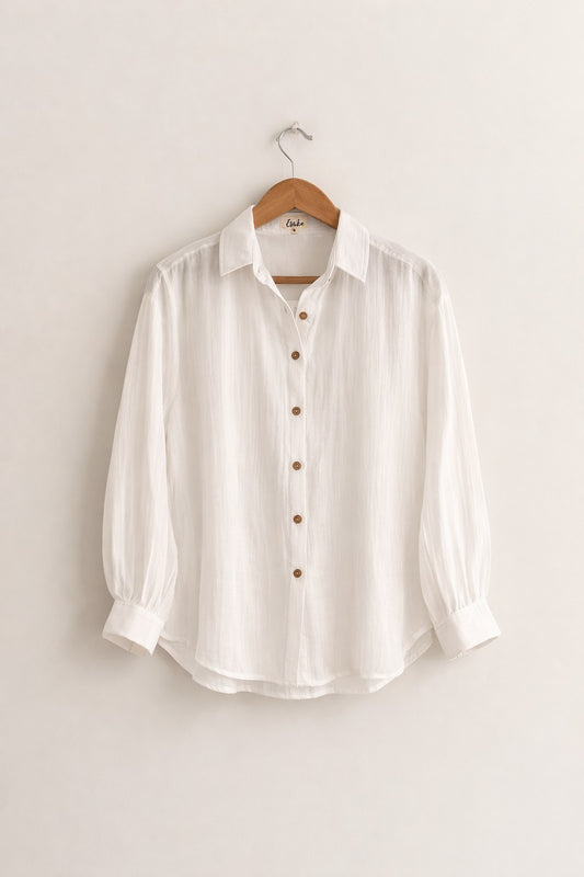 Women's Oversized Shirt | Cotton Gauze | White