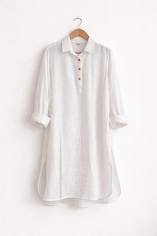 Chemise surdimensionnée pour femmes | Impression en bloc | Bleu foncé 